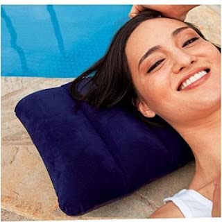 Reckon® Air Inflatable Velvet Travel Neck Pillow - Ultra Soft & Comfortable for Airplane, Car, Camping - Lightweight & Portable for Adults, Kids, Babies - Perfect for Backpacking, Family Trips & Long Flights