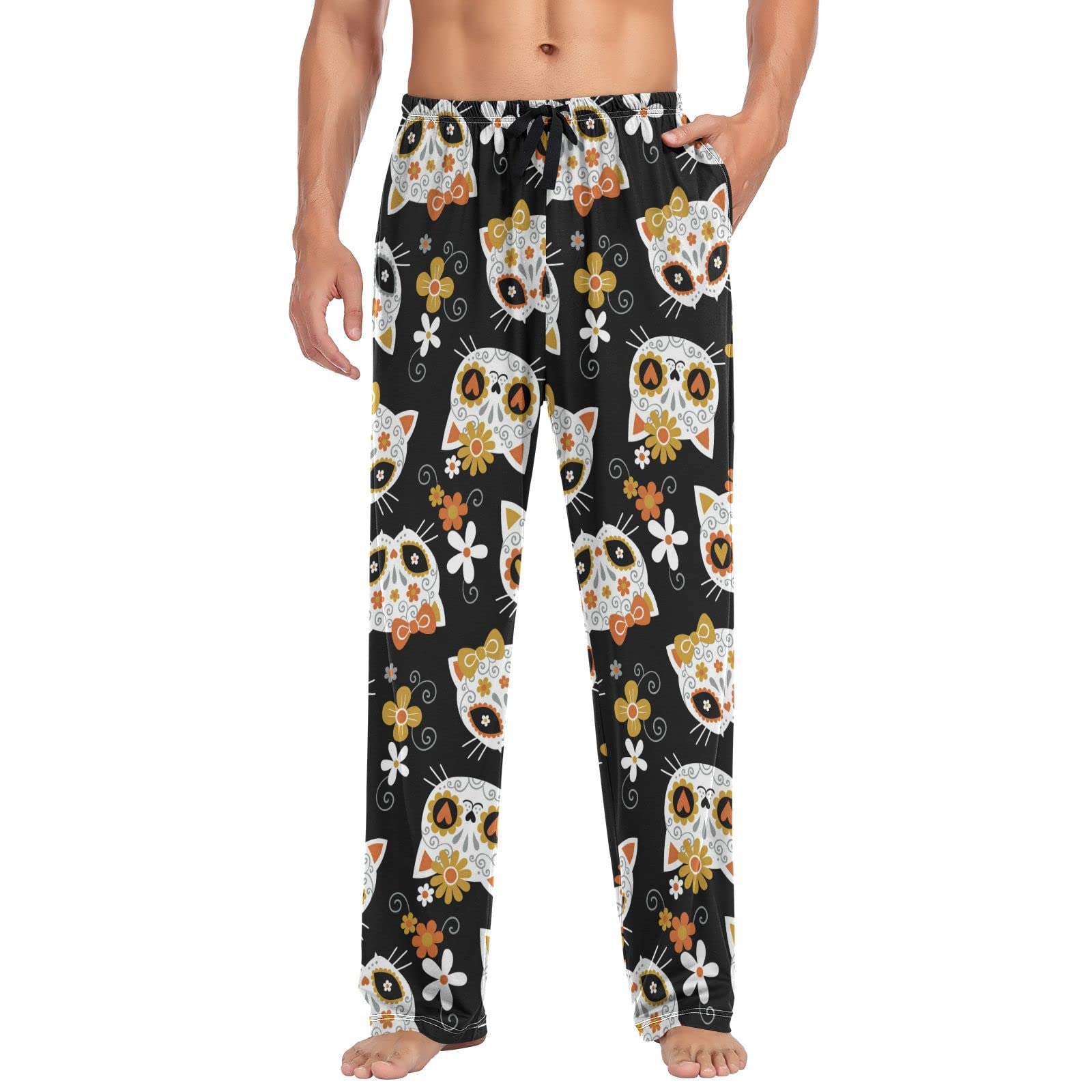 Men's Lightweight Pajama Pants with Pockets - Comfortable Sleepwear Bottoms with Elastic Waistband for Lounge & Nightwear - Perfect for Home Relaxation, Sleeping and Travel