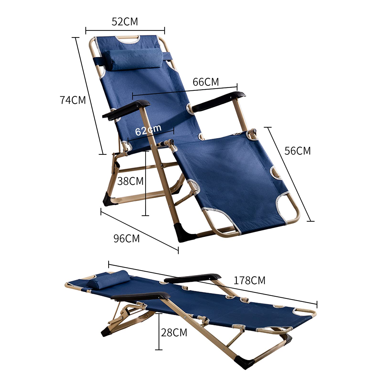 Adjustable Zero Gravity Chair for Outdoor & Garden - Foldable Patio Lounge Chair with Headrest, Heavy Duty Recliner Supports 330lbs (150kg) - Perfect for Backyard Relaxation, Poolside Lounging & Camping Comfort