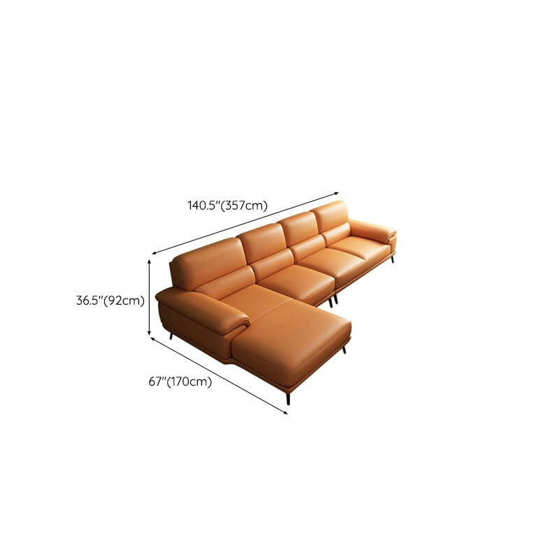Modern Leather Cushion Back Modular Sofa Set - Pillow Top Arm Sofa for Living Room, Lounge & Home Theater - Comfortable Sectional Couch for Relaxing & Entertaining