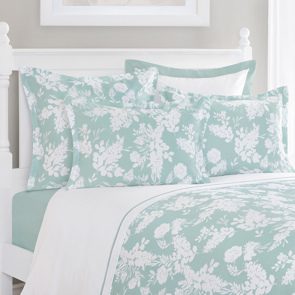 Madison Seafoam Green Euro Sham Pillow Cover - 100% Cotton Decorative Pillowcase for Bedroom & Living Room - Home Decor Accent for Sofa, Couch, or Guest Room