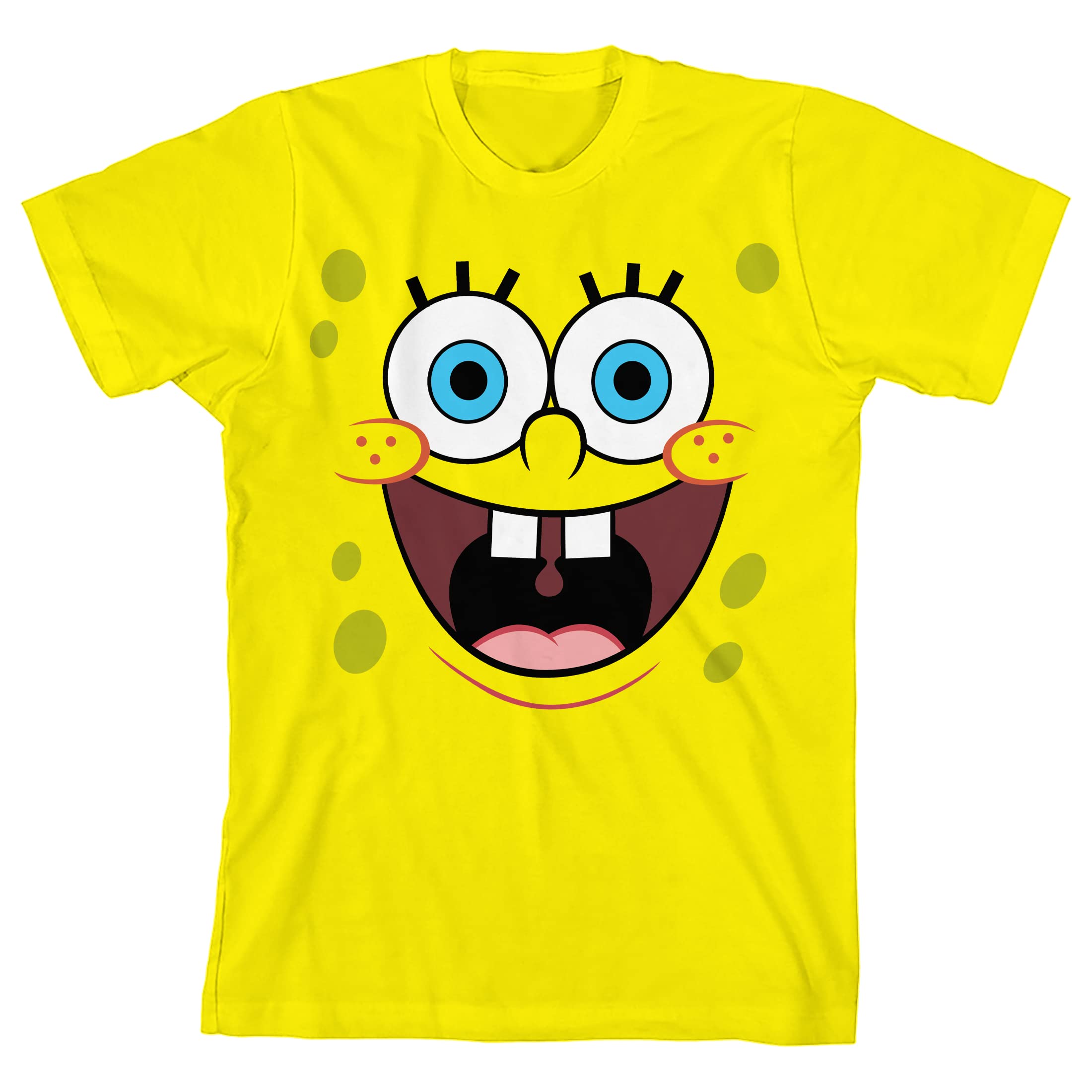 Spongebob Squarepants Boys' Graphic T-Shirt - Happy Big Face Design | Soft Cotton Tee for Kids | Perfect for Birthday Parties, School & Casual Wear