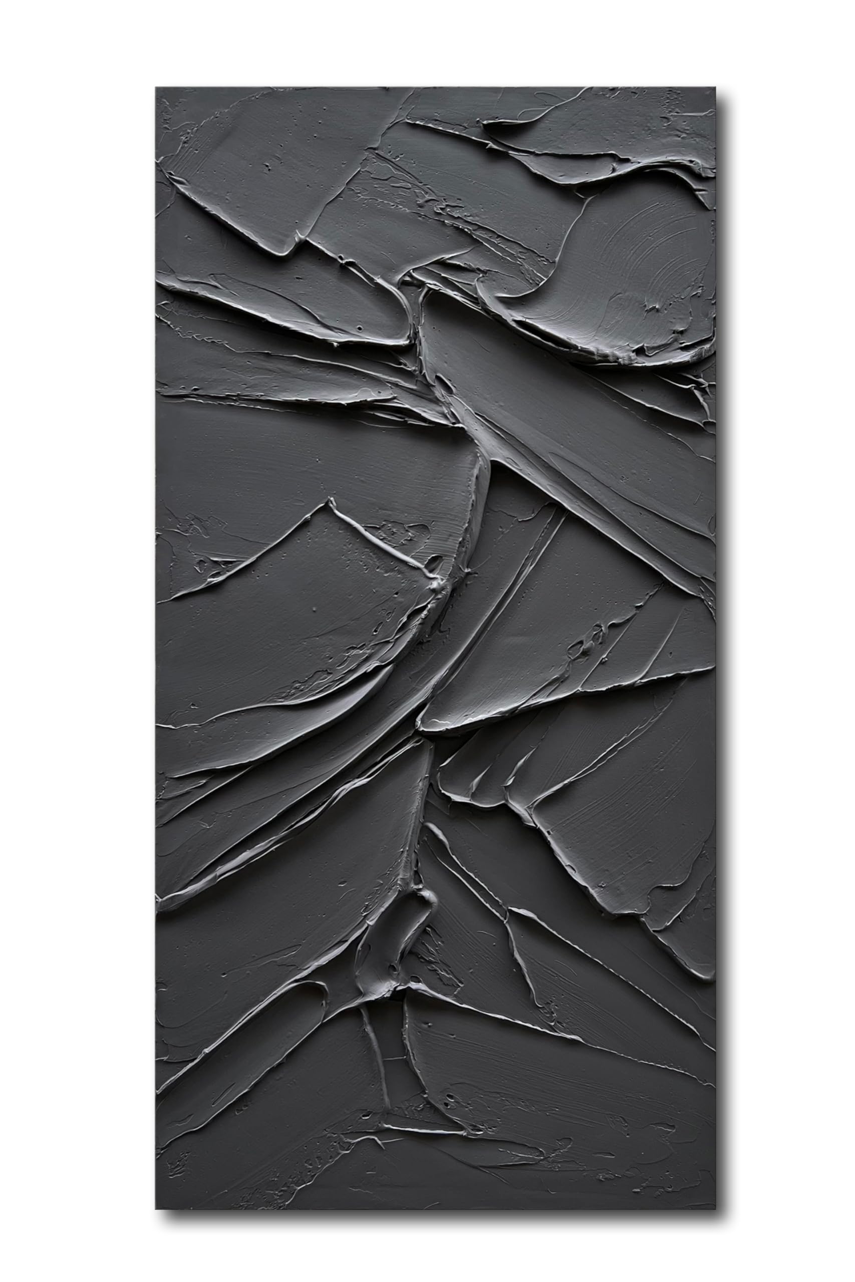 Large Abstract Modern Oil Painting on Black Canvas - 60x30 Inch Contemporary Textured Wall Art for Living Room, Bedroom & Office Decor | Minimalist Home Artwork by NANKAI