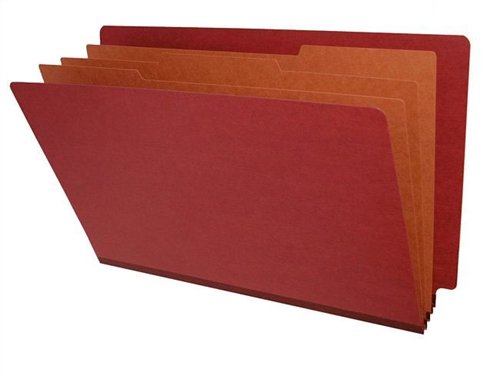 Green Pressboard Classification Folders with 3 Dividers & 8 Fasteners - End Tab/Shelf Style for Office, School, or Home Organization