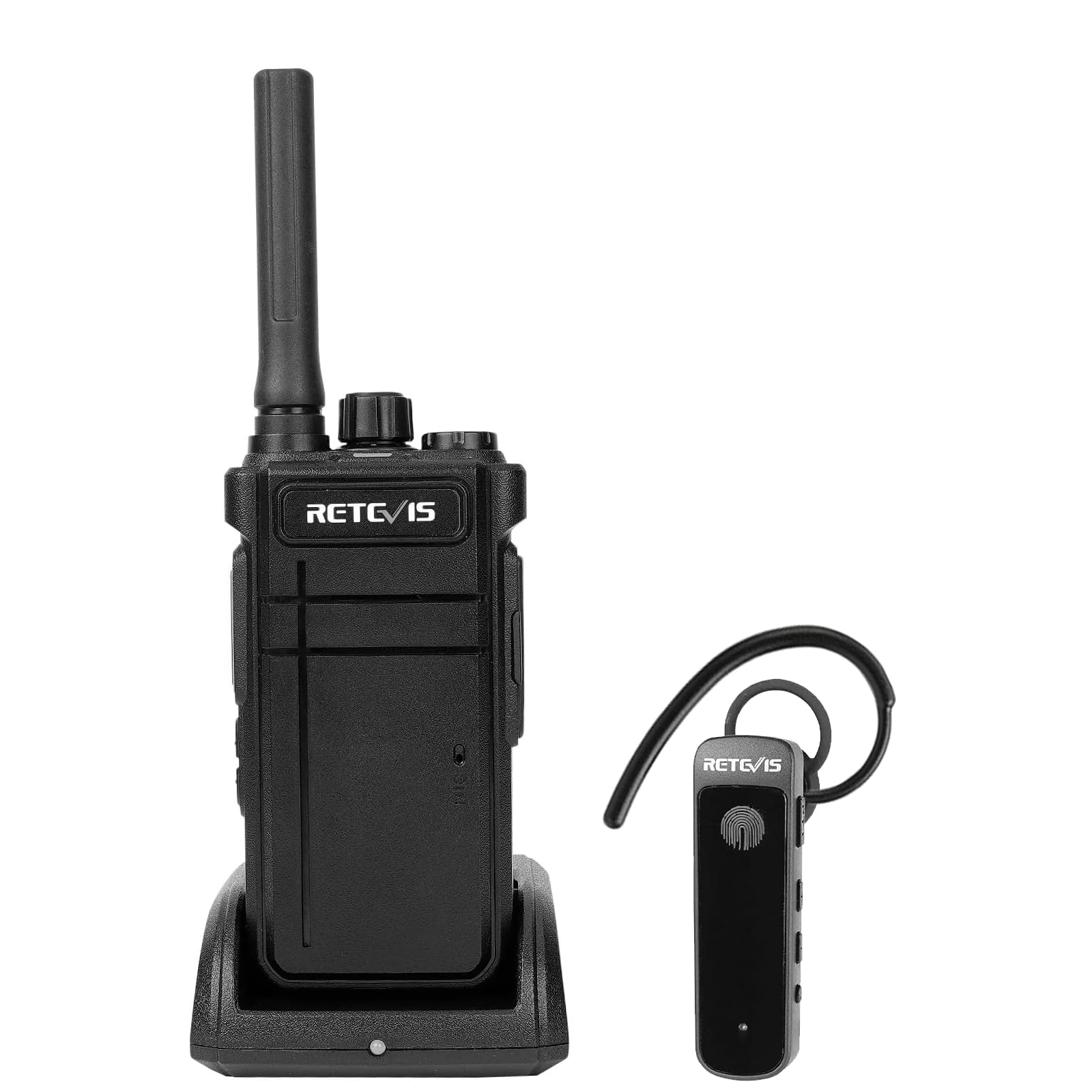 Retevis RB37 Upgraded Bluetooth Walkie Talkies for Adults - Long Range Two Way Radios with VOX, 2000mAh Battery & Type-C Charging (1 Pack) - Perfect for Construction Sites, Outdoor Adventures & Event Coordination