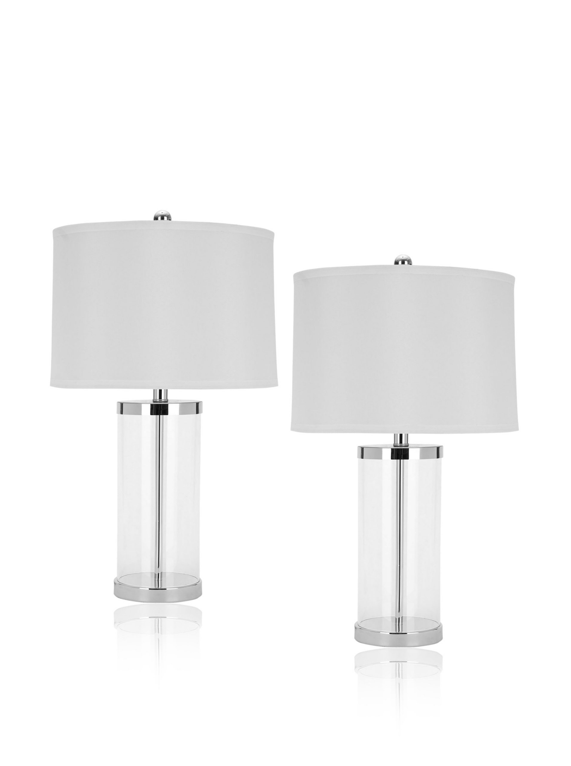 SAFAVIEH Jeanie Modern Glass Cylinder Table Lamp Set of 2 - 25