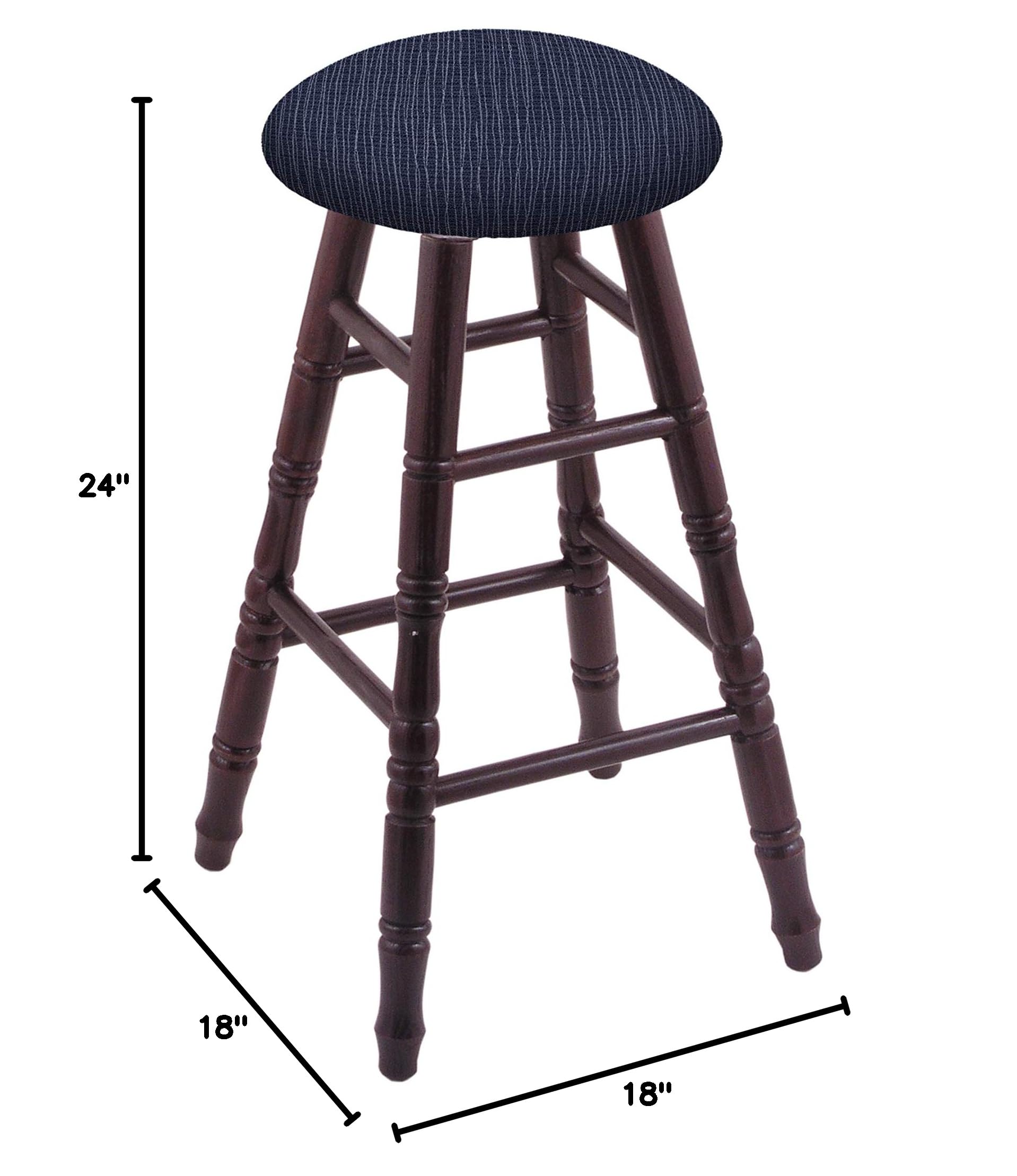 Dark Cherry Oak Counter Stool with Graph Anchor Seat - Modern Kitchen Bar Stools for Home, Restaurant & Cafe Use
