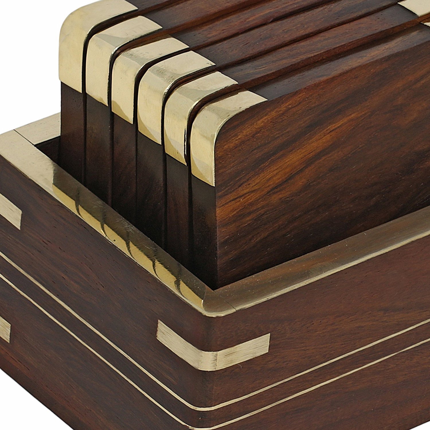 ITOS365 Set of 6 Natural Wood Drink Coasters - Absorbent Wooden Table Coasters for Coffee, Tea, Beer, Wine & Cocktails - Perfect for Home, Office, Bar & Restaurant Use