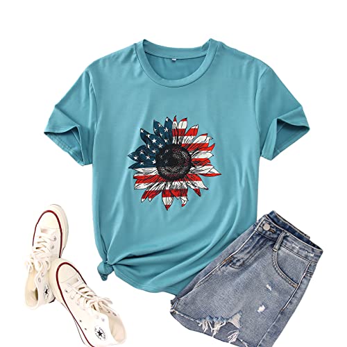 Usa Flag Sunflower Lake Blue