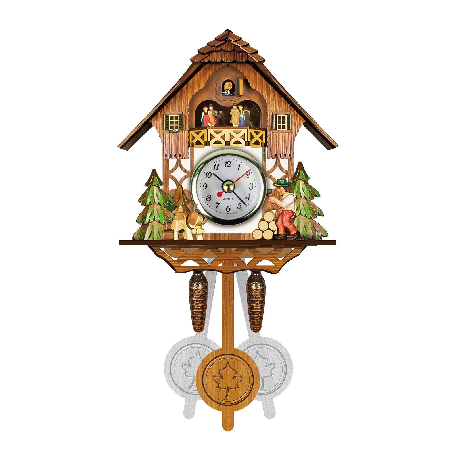 Handcrafted Wooden Cuckoo Clock - Antique Wall Clock with Chime Alarm for Home & Office Decor | Perfect for Living Room, Bedroom, or Cabin | 1PC