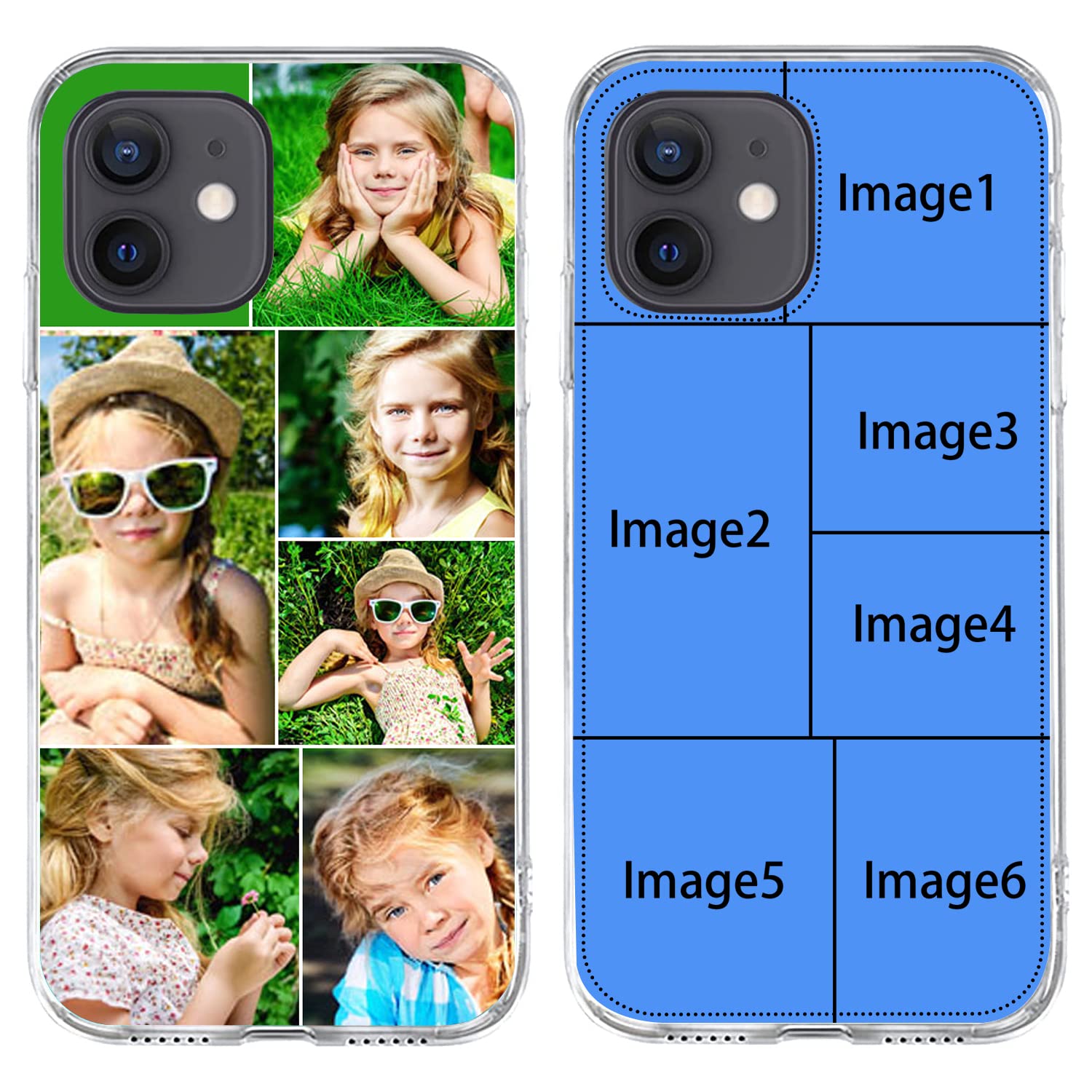 Custom Photo Collage Phone Case for iPhone 8/X/XR/11/12/13 Pro Max - Personalized Multiple Picture Design - Perfect Gift for Christmas & Valentine's Day - Durable Protection with Unique Style for Everyday Use