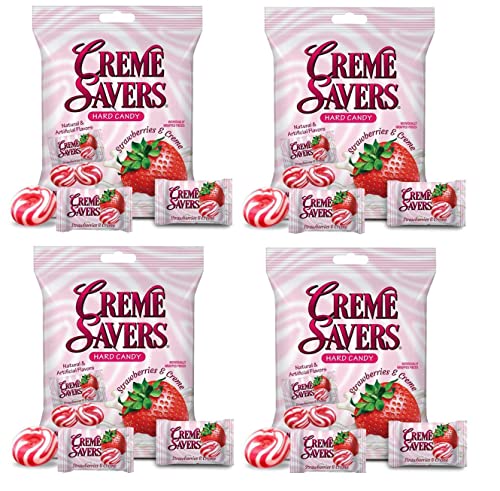 Original Creme Savers Strawberry & Creme Hard Candy - 25oz (Pack of 2) | Classic Nostalgic Treat | Perfect for Office Snacks, Party Favors & Gift Baskets