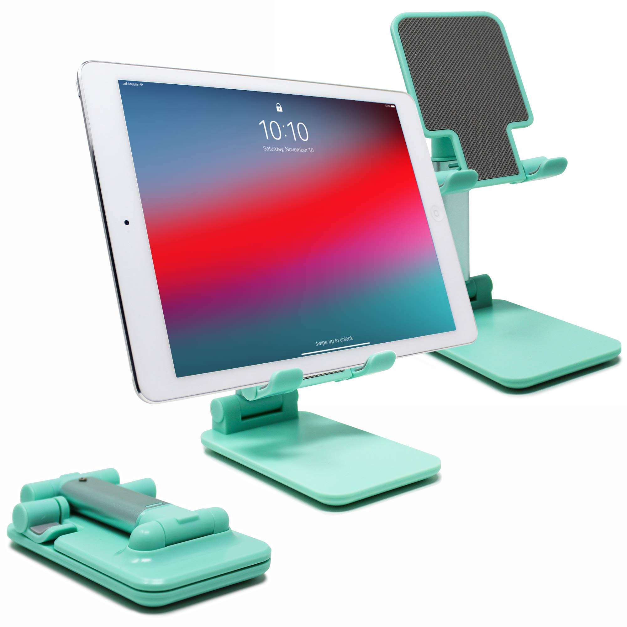 Aduro U-Rise XL Adjustable Tablet Stand Holder - Universal iPad Pro 11/10.5/9.7, Air, Mini 4/3/2, Samsung Galaxy Tab, Nexus & E-Reader Compatible (4-12 Inch) - Turquoise - Perfect for Home Office, Bed, Kitchen & Travel Use