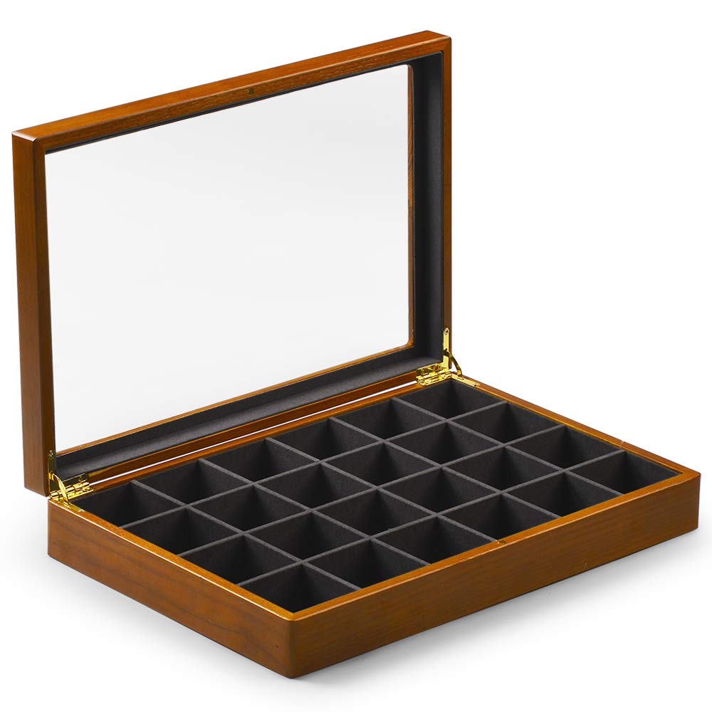 Vintage Solid Wood Jewelry Box with Lid - Organizer for Rings, Earrings, Necklaces | Women's Jewelry Storage Case | Perfect for Bedroom Dresser, Travel & Gift Giving