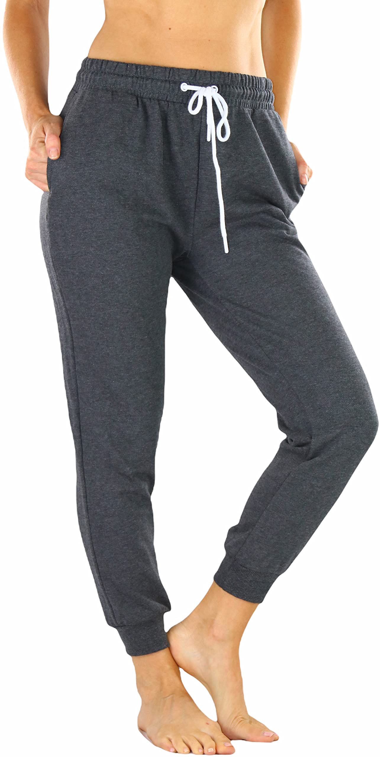 Stylish Women's French Terry Capri Jogger Pants with Drawstring Waistband - Comfortable Lounge & Workout Pants for Yoga, Running & Casual Wear