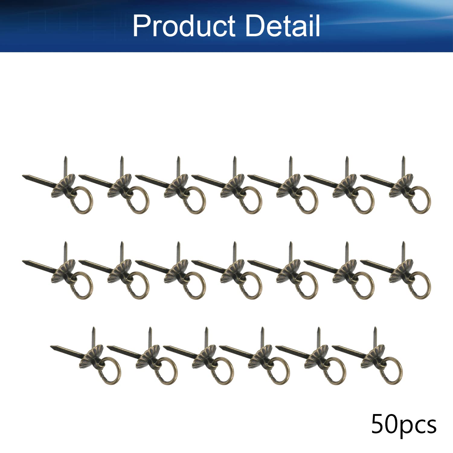 Antique Bronze U-Shape Pull Rings 50Pcs - Jewelry Box & Cabinet Handles