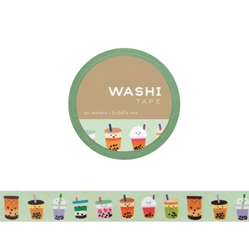 Bubble Tea Washi Tape - Decorative Japanese Paper Tape for Scrapbooking, Journaling, Planner Decor & DIY Crafts - Perfect for Gift Wrapping, Bullet Journals, and Kawaii Aesthetic Projects