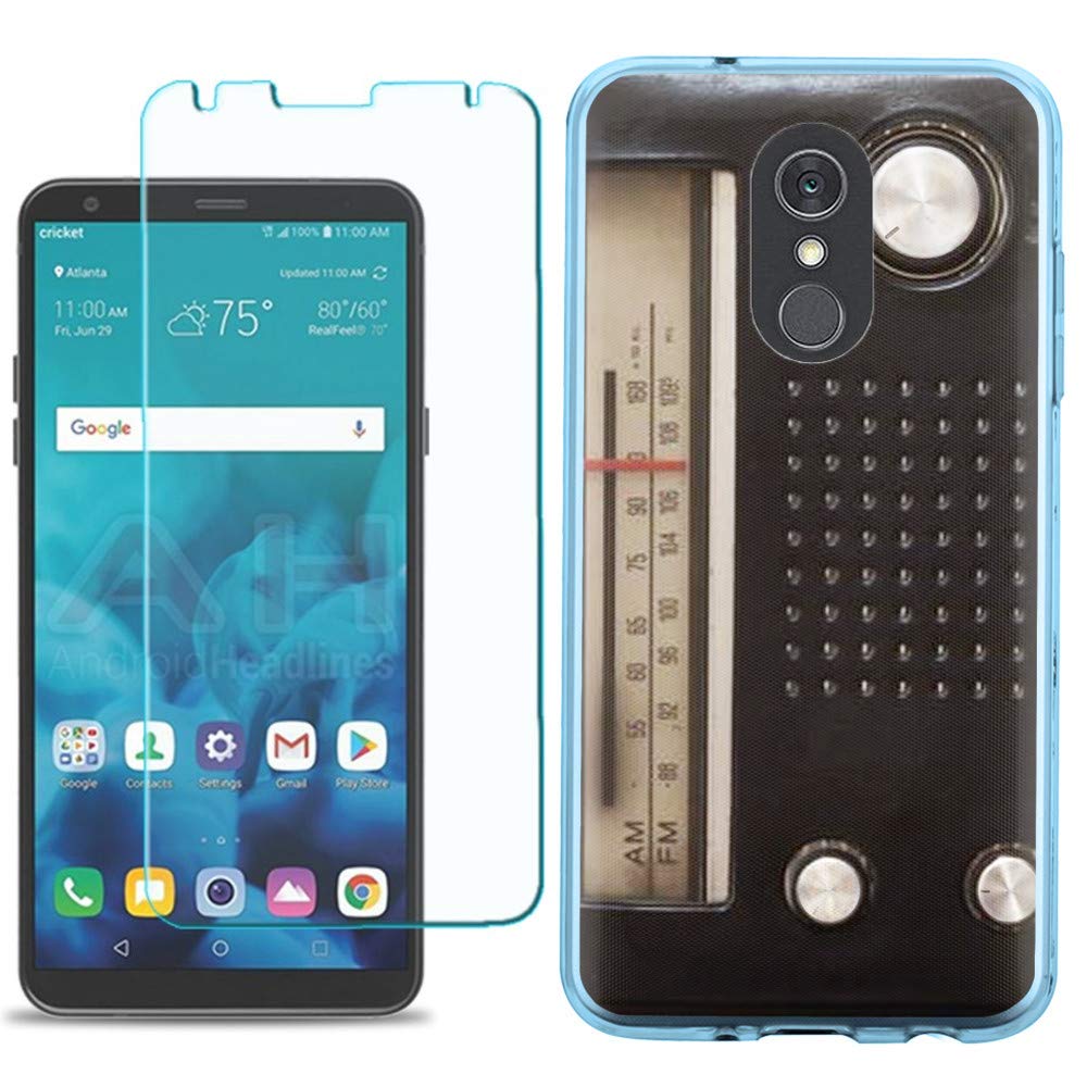 LG Stylo 5 Case with Screen Protector - Slim TPU Cover for Protection - Vintage Blue Design for Daily Use