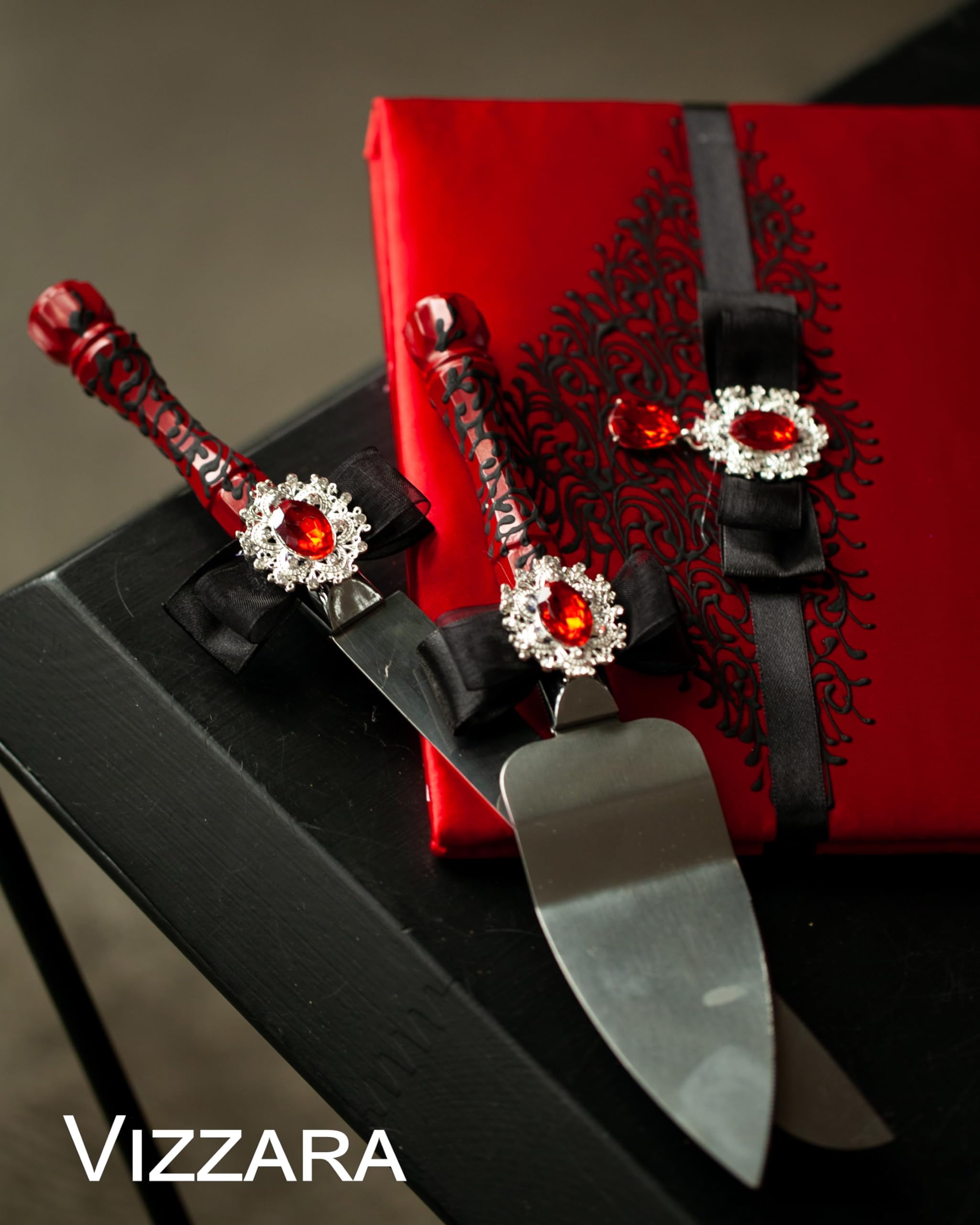 Red and Black Wedding Ring Bearer Pillow - Elegant Ring Holder for Ceremonies, Bridal Accessories, and Wedding Decor - Perfect for Traditional and Modern Weddings