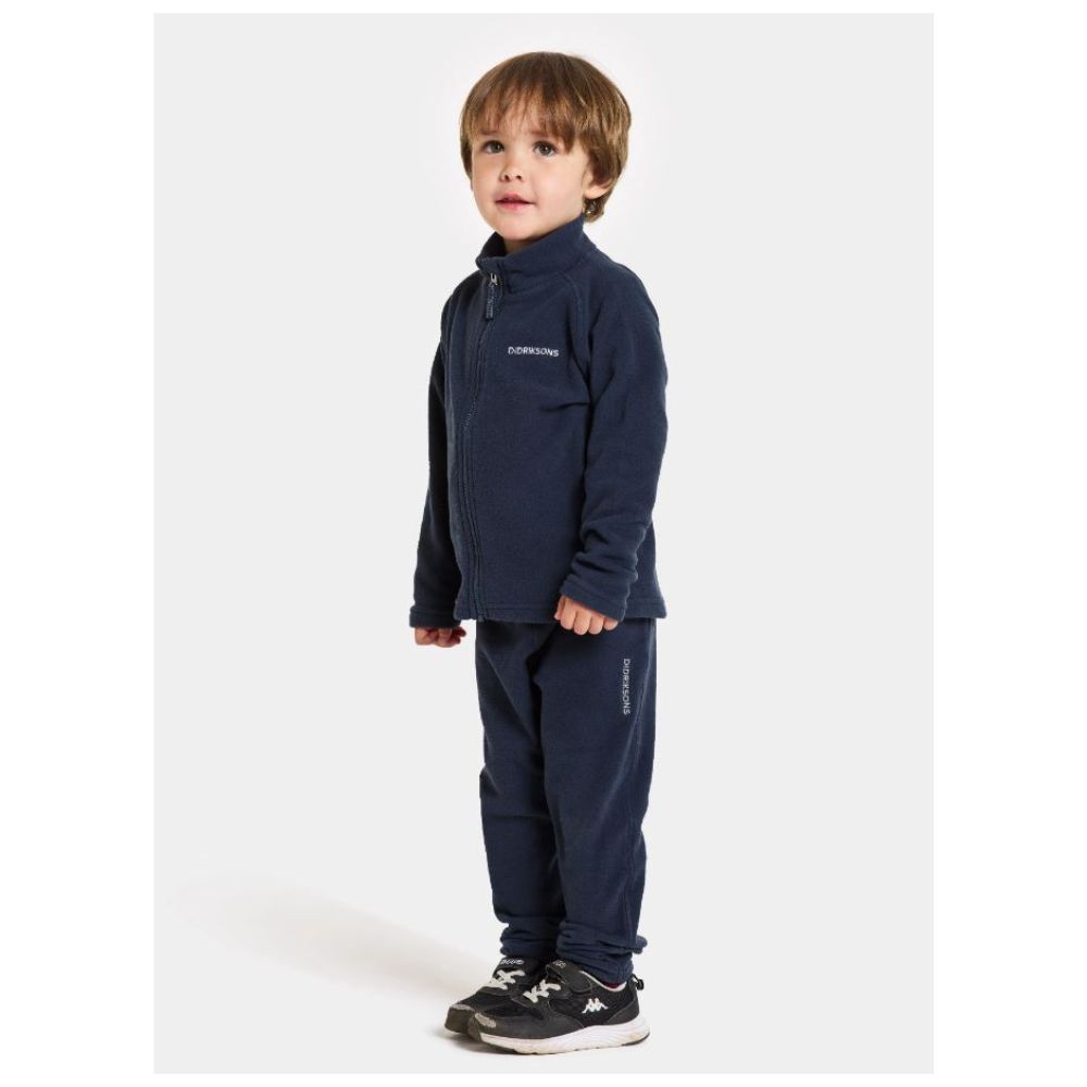 Didriksons Monte Full Zip Kids Fleece Jacket - Warm & Cozy Navy Blue Fleece for Boys & Girls - Perfect for Outdoor Play, School & Winter Activities
