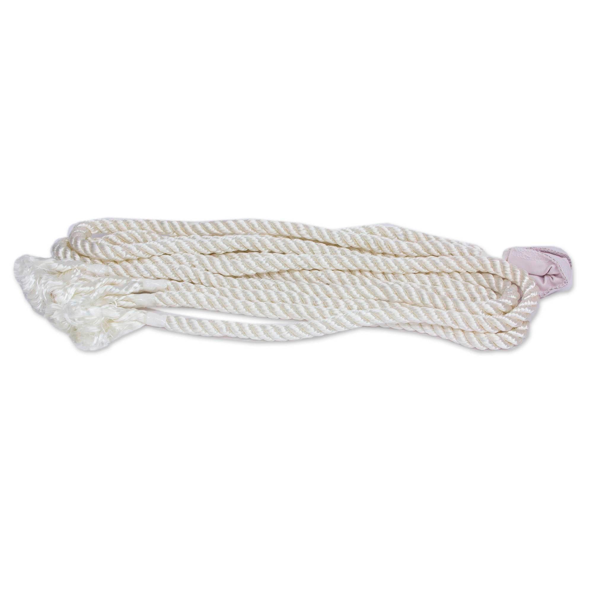 Natural Off White Hand Woven Nylon Mayan 2 Person XL Rope Hammock with Hanging Accessories - 'Caribbean Beach' Double Hammock for Outdoor Relaxation, Backyard, Beach & Patio