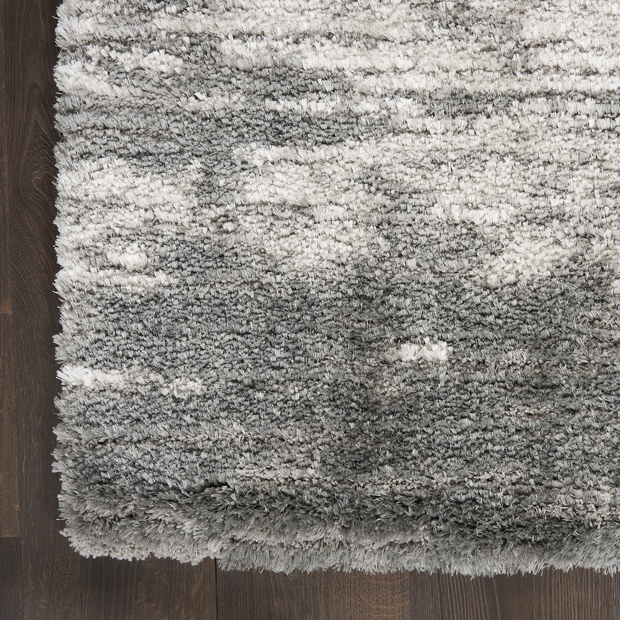 Nourison Luxurious Shag Charcoal/Ivory 4' x 6' Area Rug - Soft Plush, Easy Clean, Non-Shedding, Stain Resistant for Bedroom, Living Room, Dining Room & Kitchen Decor (4x6) - Perfect for Cozy Home, Apartment and Office Spaces