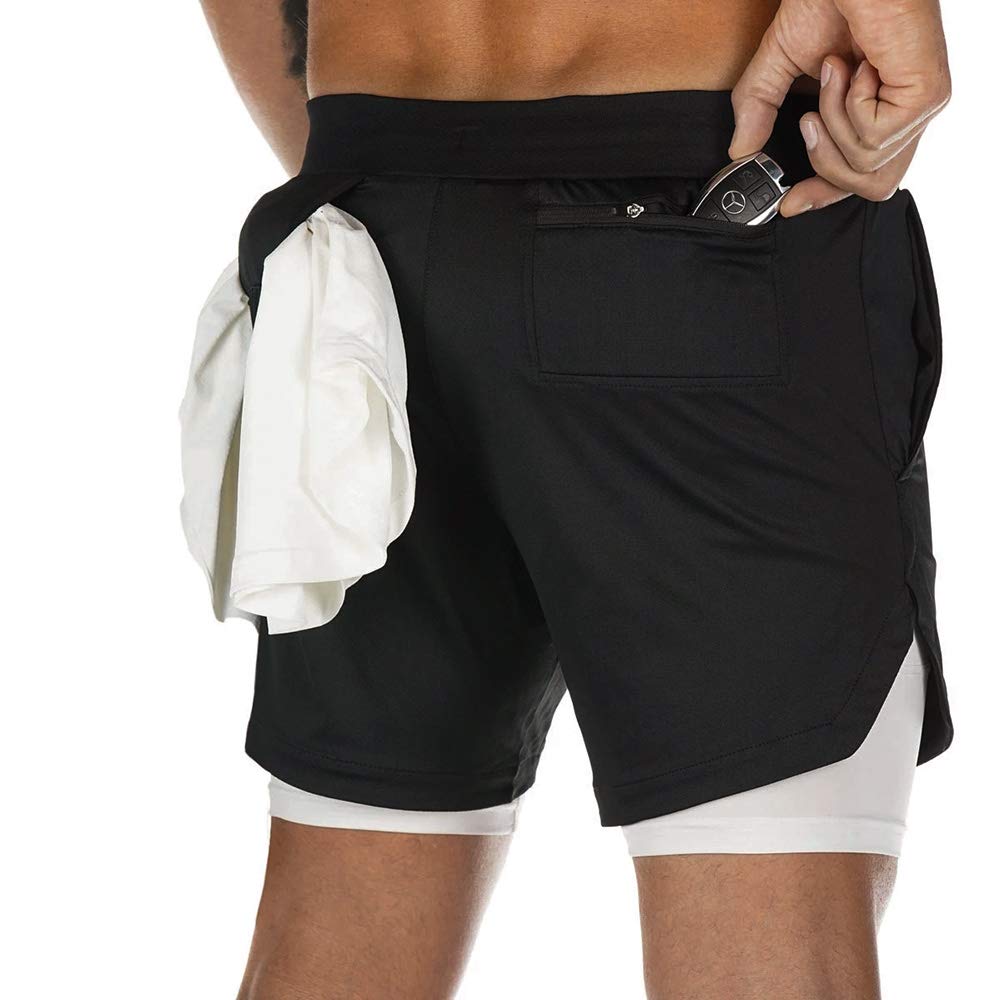 Surenow Men's Running Shorts - 2-in-1 Workout Shorts with Liner, 7-Inch Gym & Yoga Athletic Shorts for Men | Perfect for Jogging, Training & Outdoor Sports Activities