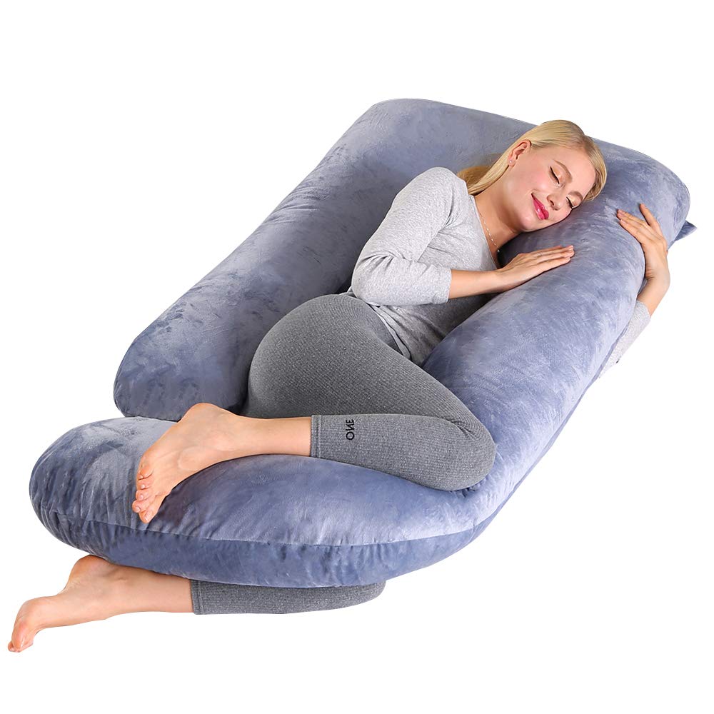 **Best C-Shaped Pregnancy Pillow for Women - Full Body Maternity Support Pillow with Soft Velvet Cover | Comfortable Sleeping Aid for Pregnant Women, Back Pain Relief & Side Sleeping Support**    *(Use Cases: Perfect for pregnancy comfort, back pain relief, side sleeping support, and postpartum recovery.)*