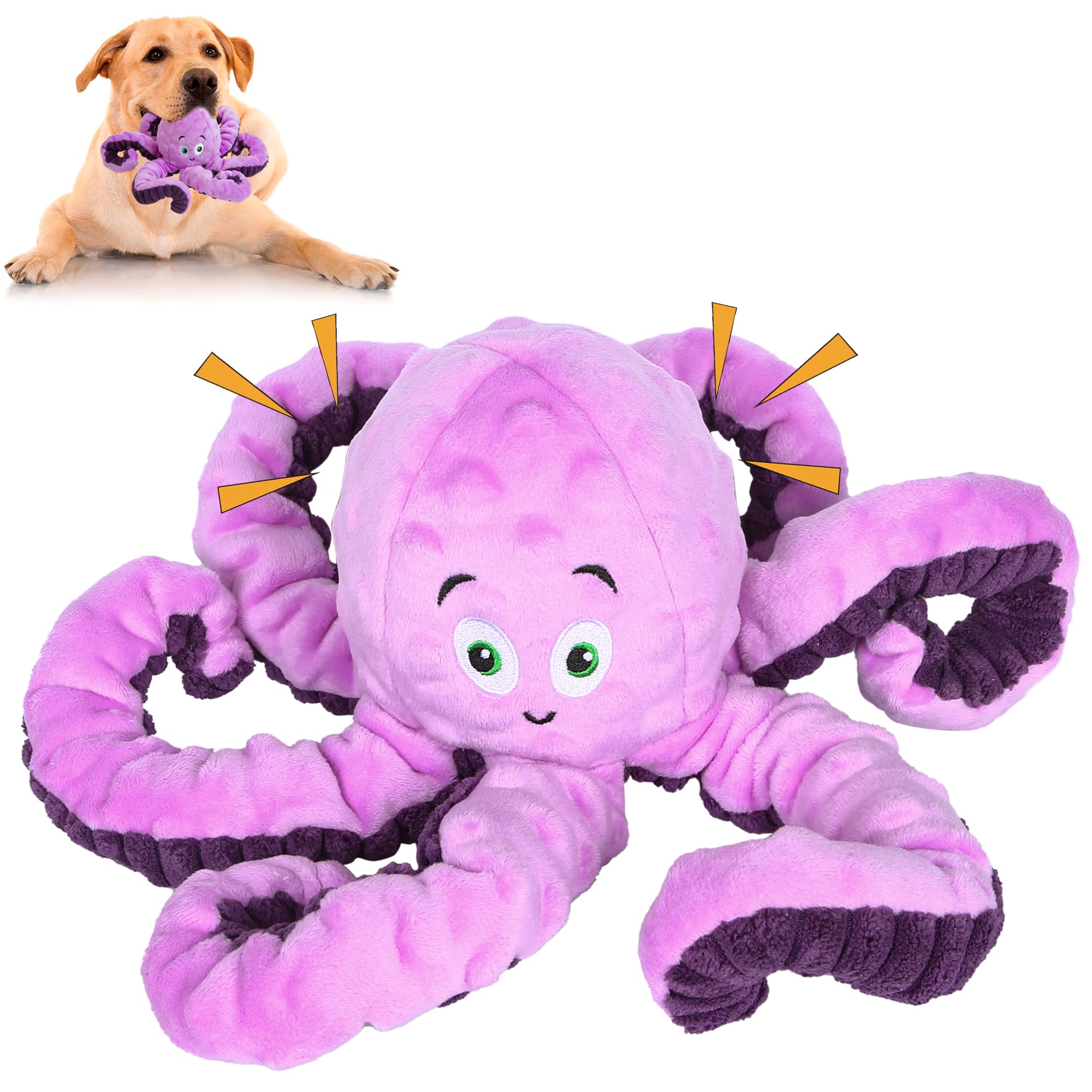 Best Squeaky Octopus Dog Toys for Large, Medium & Small Breeds - Interactive Plush Puppy Toys for Chewing, Playtime & Training - Perfect Gift for Dog Birthday & Special Occasions