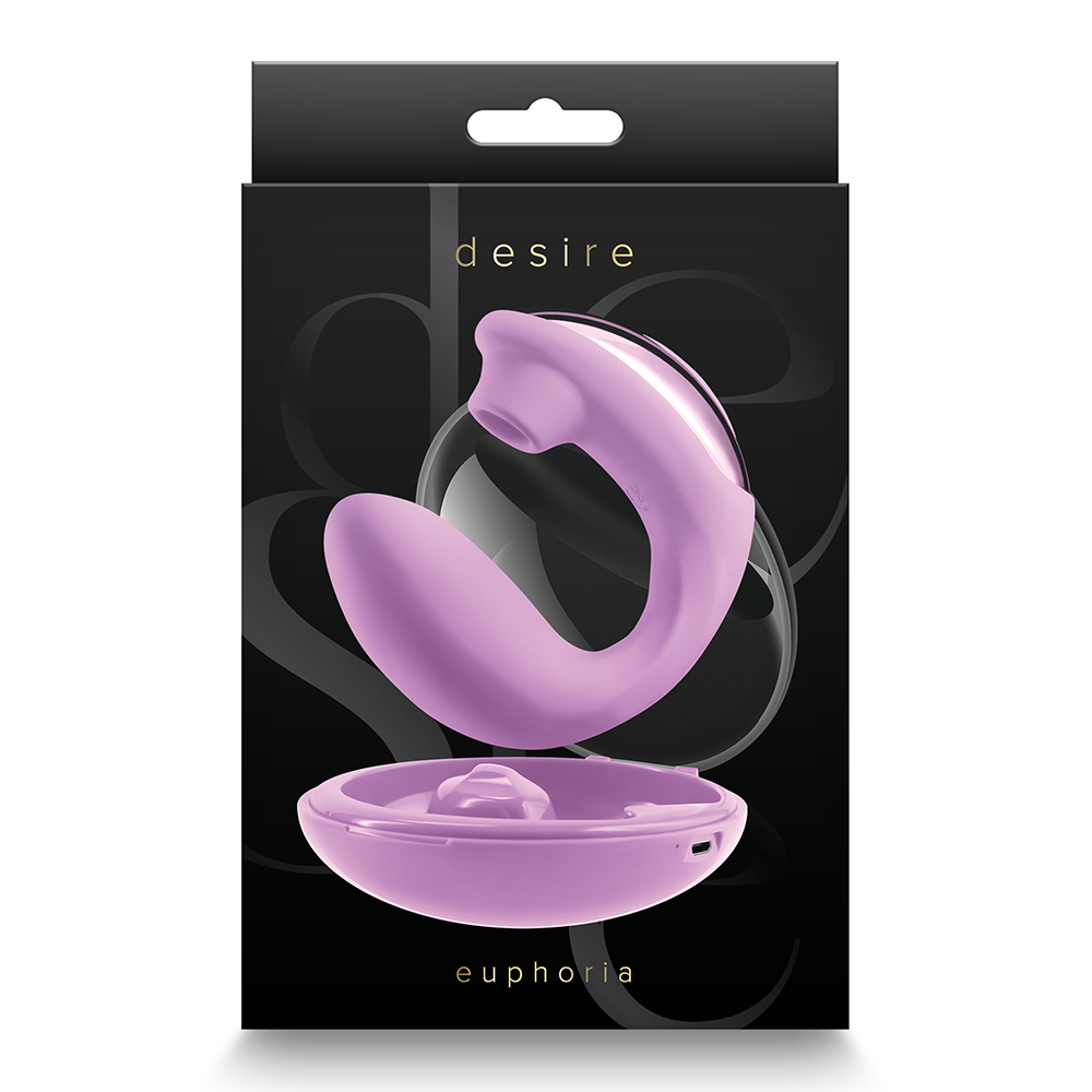 Desire Euphoria Rechargeable G-Spot & Clitoral Stimulator - Powerful Suction Vibrator with 10 Vibration Modes, Waterproof & Travel Case - Perfect for Couples Play & Solo Pleasure
