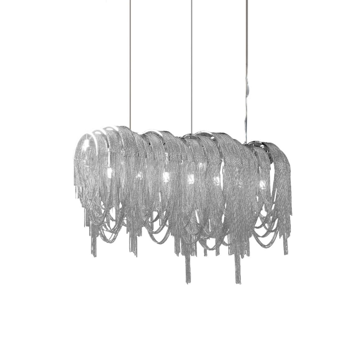 Elegant Length Chains Chandelier - Modern Crystal Pendant Lighting for Dining Room, Bedroom & Living Room - Perfect for Home Decor and Wedding Events