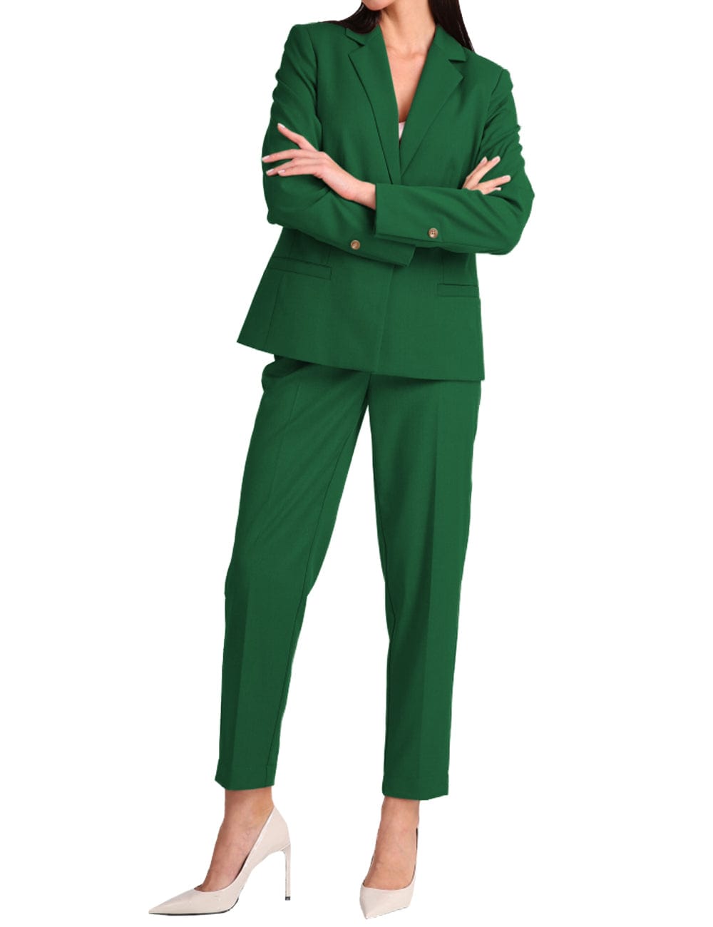 Stylish 2-Piece Notch Lapel Women's Suit Set (Blazer & Pants) - Perfect for Office Wear, Business Meetings & Formal Events