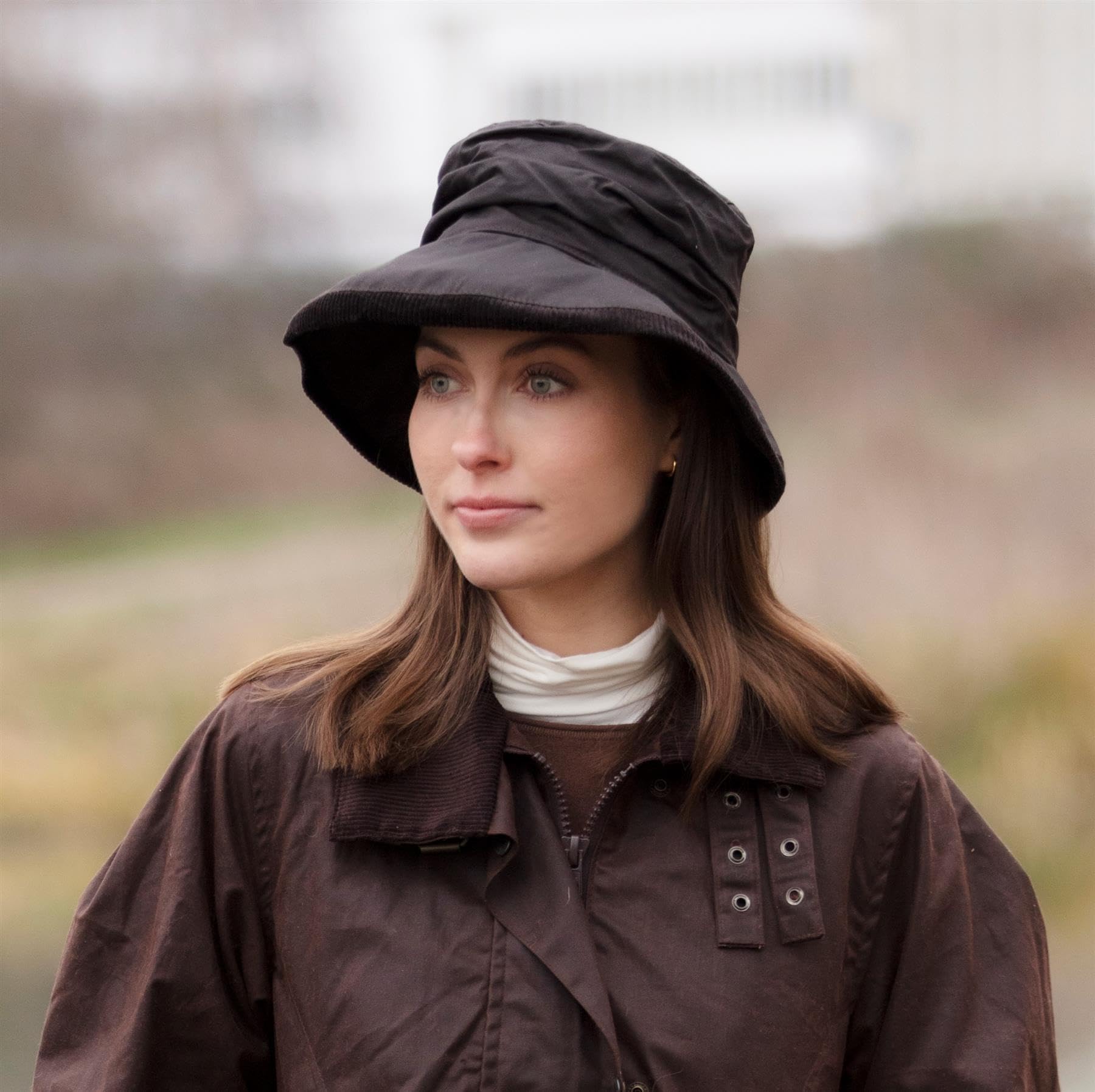 Walker & Hawkes Women's Waxed Diana Country Hat - Waterproof Outdoor Riding & Gardening Sun Hat for Ladies