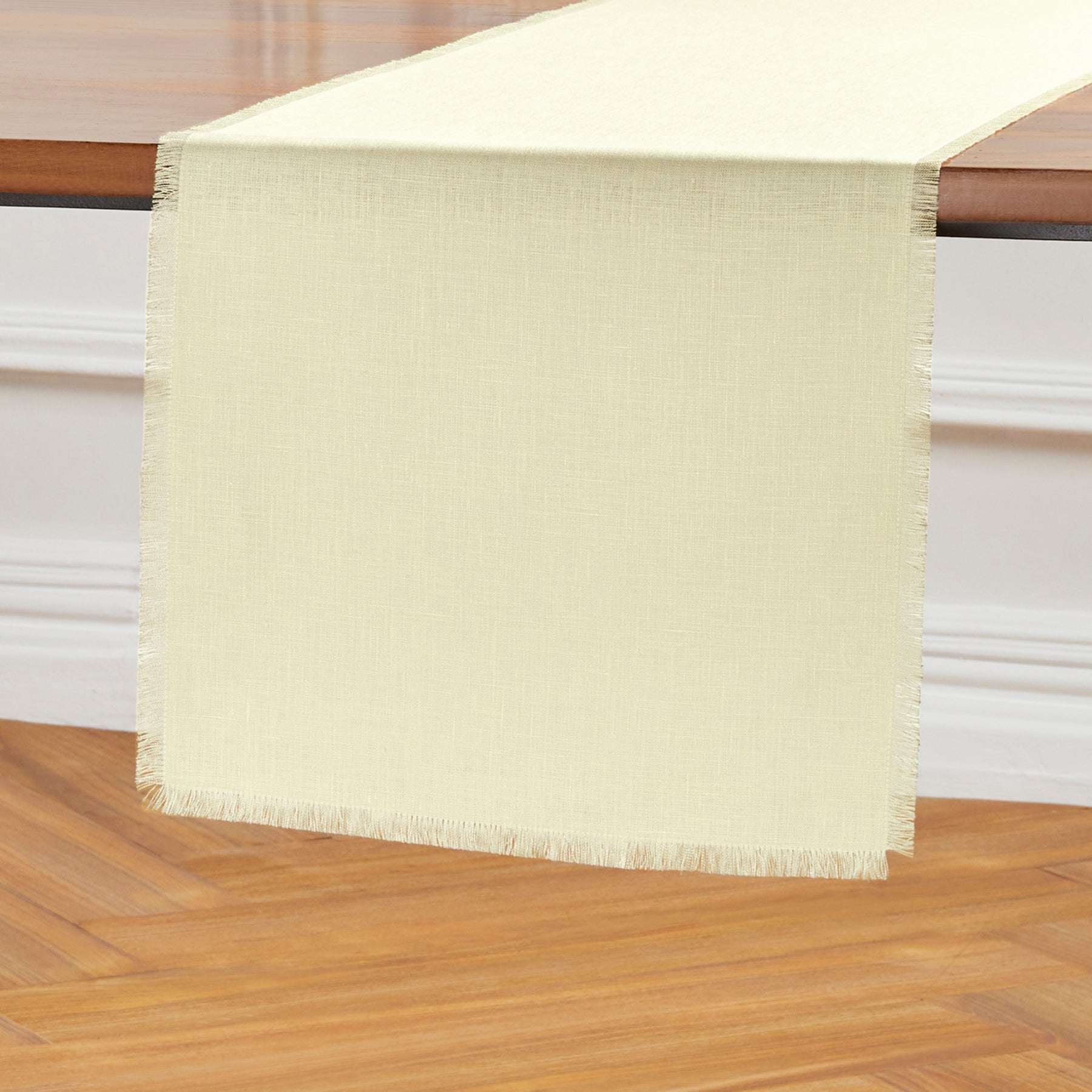 Elegant Fringe Table Runner for Dining Room Decor - Perfect for Weddings, Parties, and Home Decor | Washable & Durable Lace Trim Table Cover