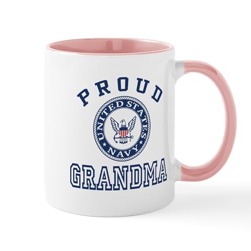 White/Pink Inside - Proud US Navy Grandma Mug