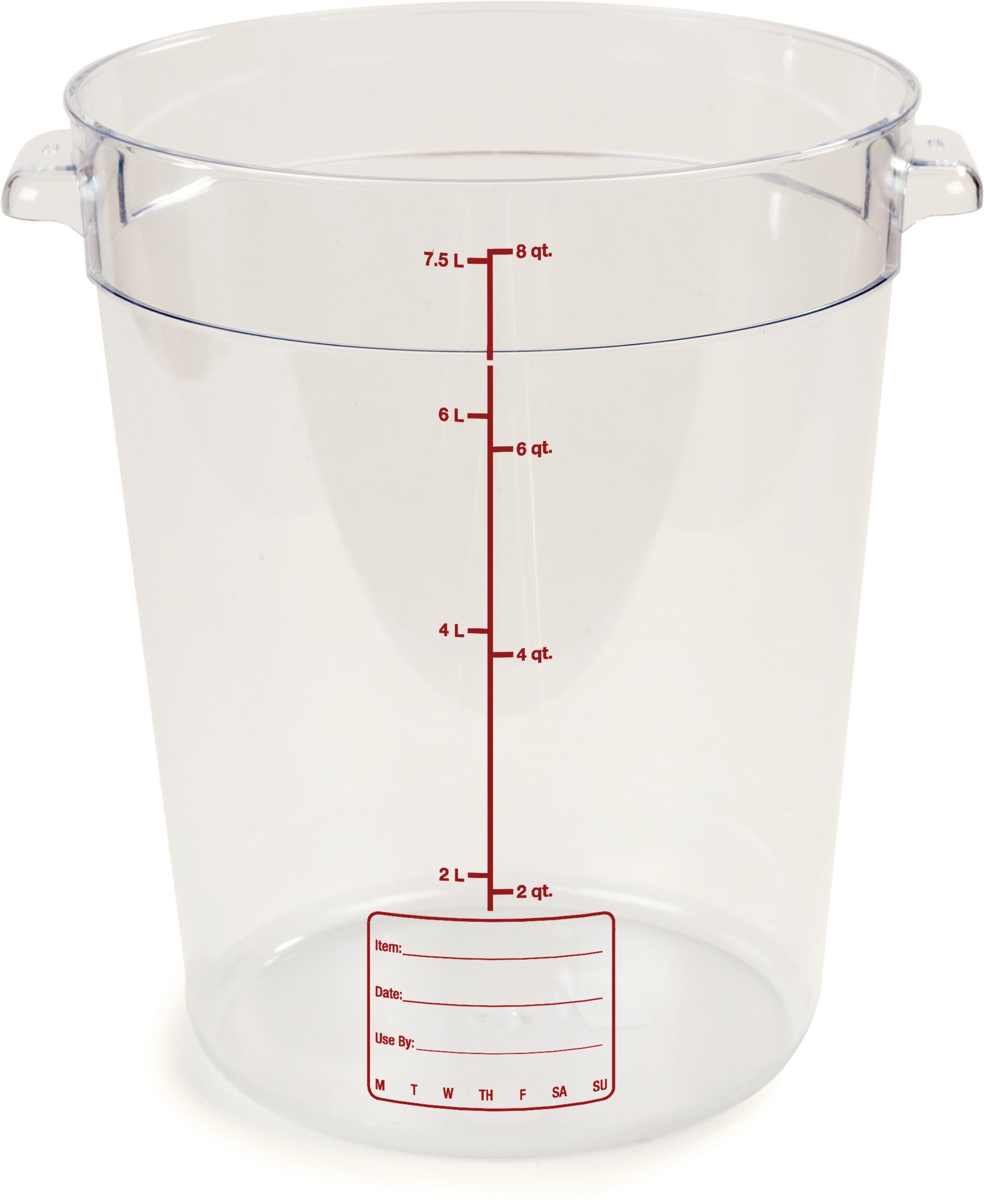 Carlisle Storplus 8 Quart Clear Polycarbonate Round Food Storage Container - Stackable Design for Catering, Buffets & Restaurants | Ideal for Food Prep, Leftovers & Commercial Kitchen Storage