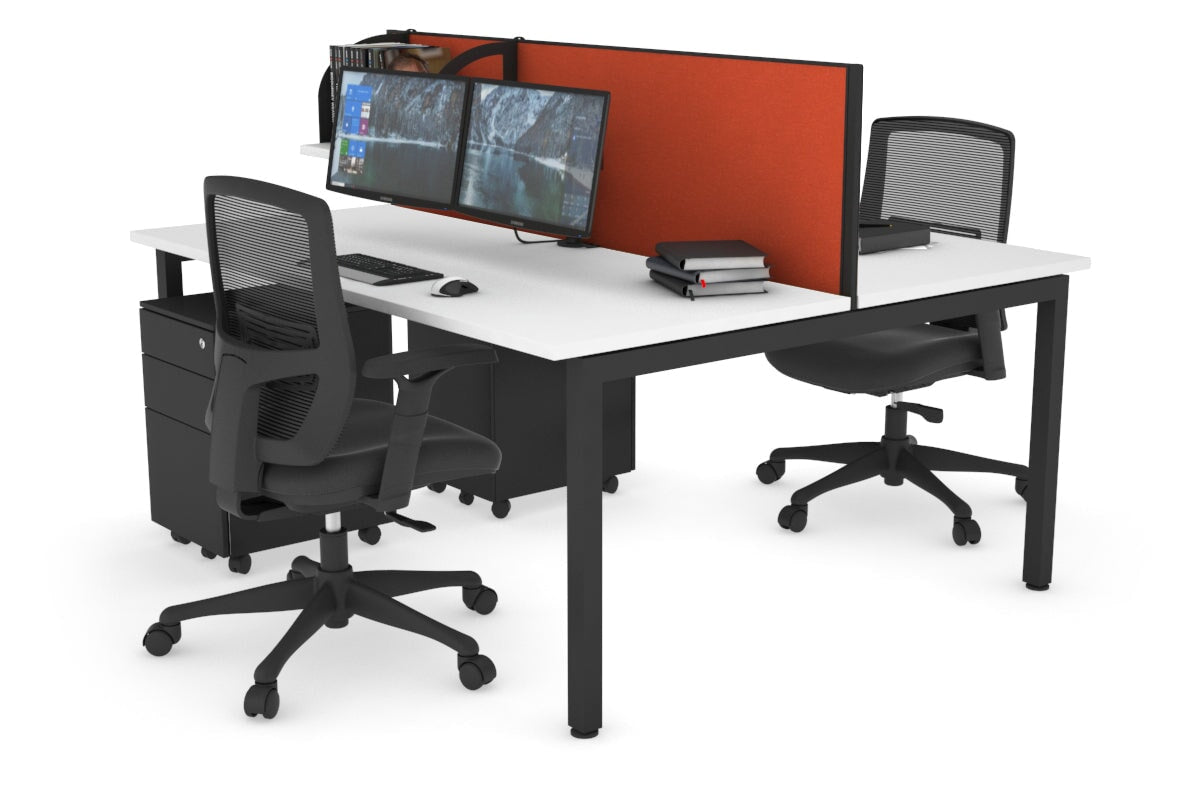 Quadro Square Legs 2 Person Office Workstation Desk - 1200L x 700W Modern Shared Workspace Solution for Home & Business Offices
