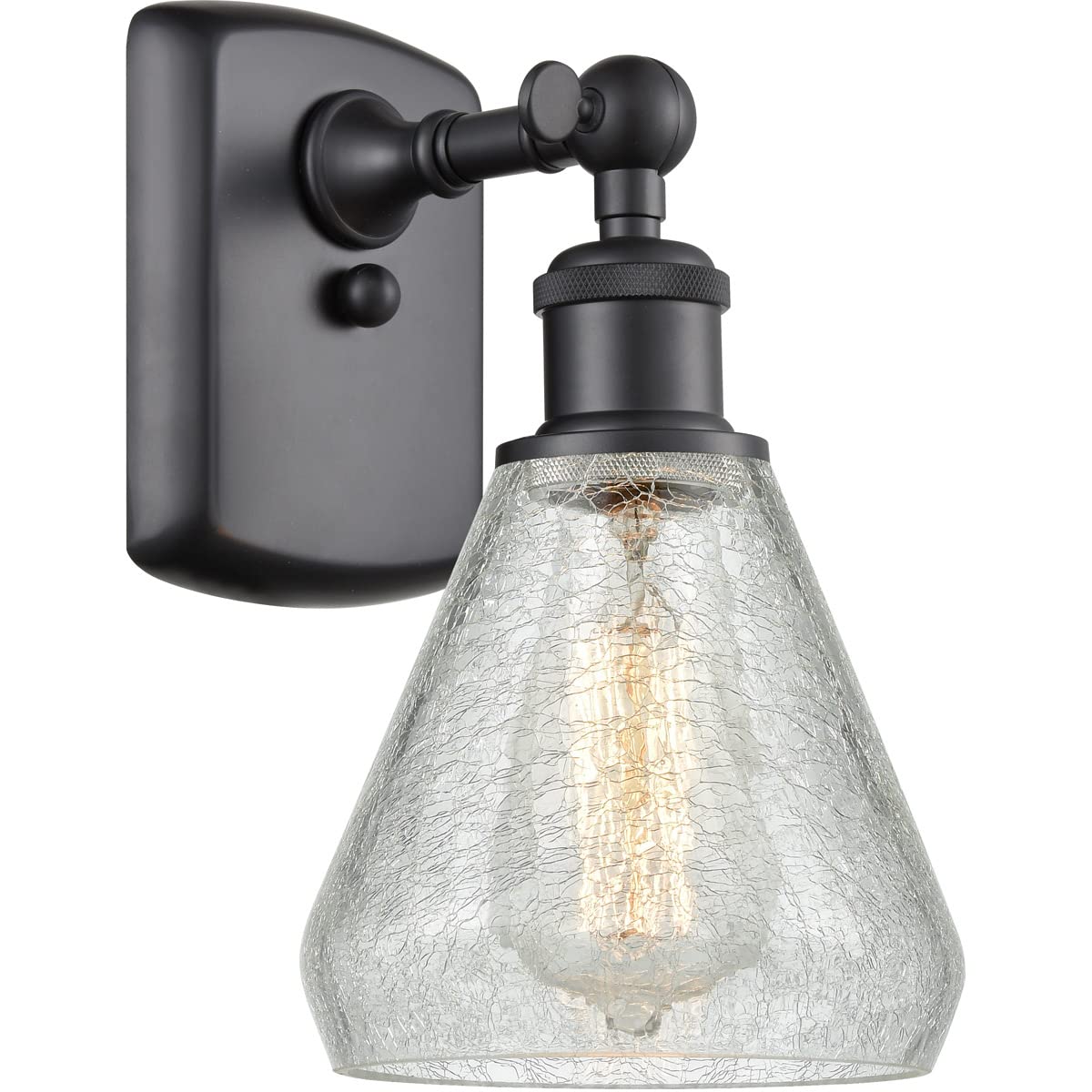 Innovations 516-1W-BK-G275-LED Vintage Dimmable LED Wall Sconce Light Fixture - Matte Black Finish for Bedroom, Living Room & Hallway Lighting