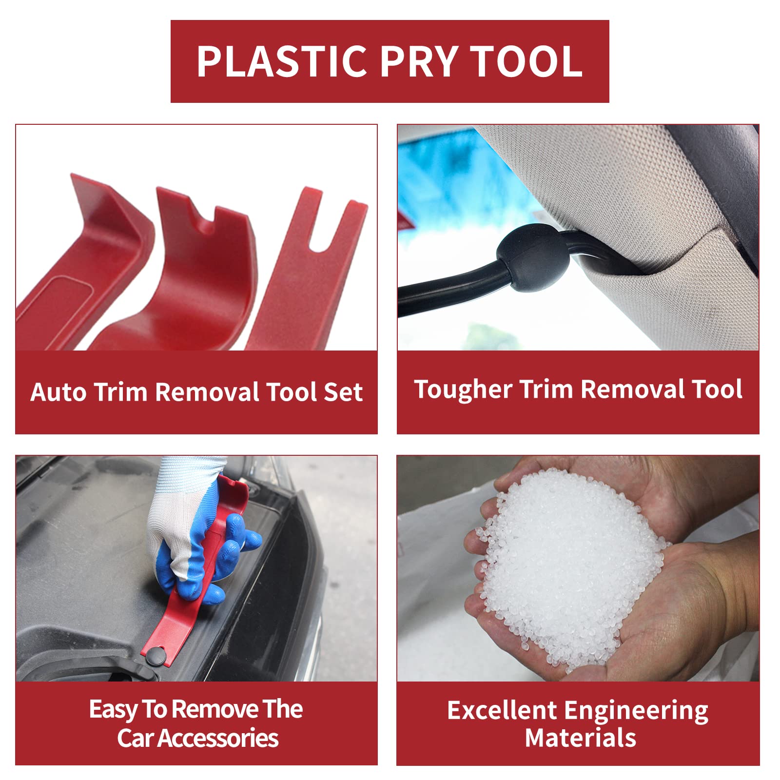 **Wetado 16-Piece Auto Trim Removal Tool Kit – Plastic Pry Tools for Car Dashboards, Door Panels, Window Molding & Fastener Removal – Perfect for DIY Car Repairs & Audio Installations**