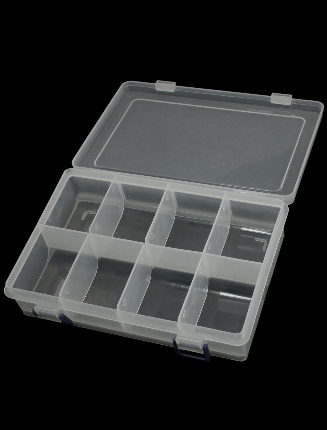 8-Slot Detachable Plastic Tool Organizer Box - Clear Storage for DIY & Crafts