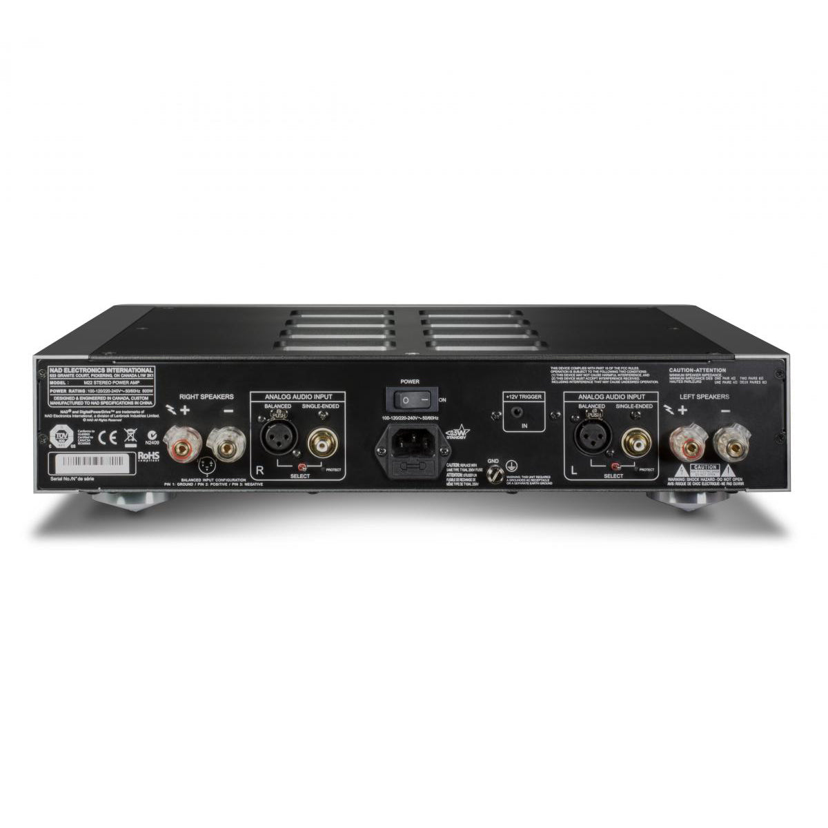 NAD M22 High-Performance Stereo Power Amplifier - 200W x 2 Channels, Audiophile Grade Sound for Home Theater & Music Listening