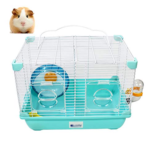 Premium Hamster Cage - Spacious Double Room Luxury Villa for Golden Bear, Flower Branch Hamsters | Durable Hamster House with Accessories & Toys | Perfect for Small Pet Habitat, Play & Rest Areas