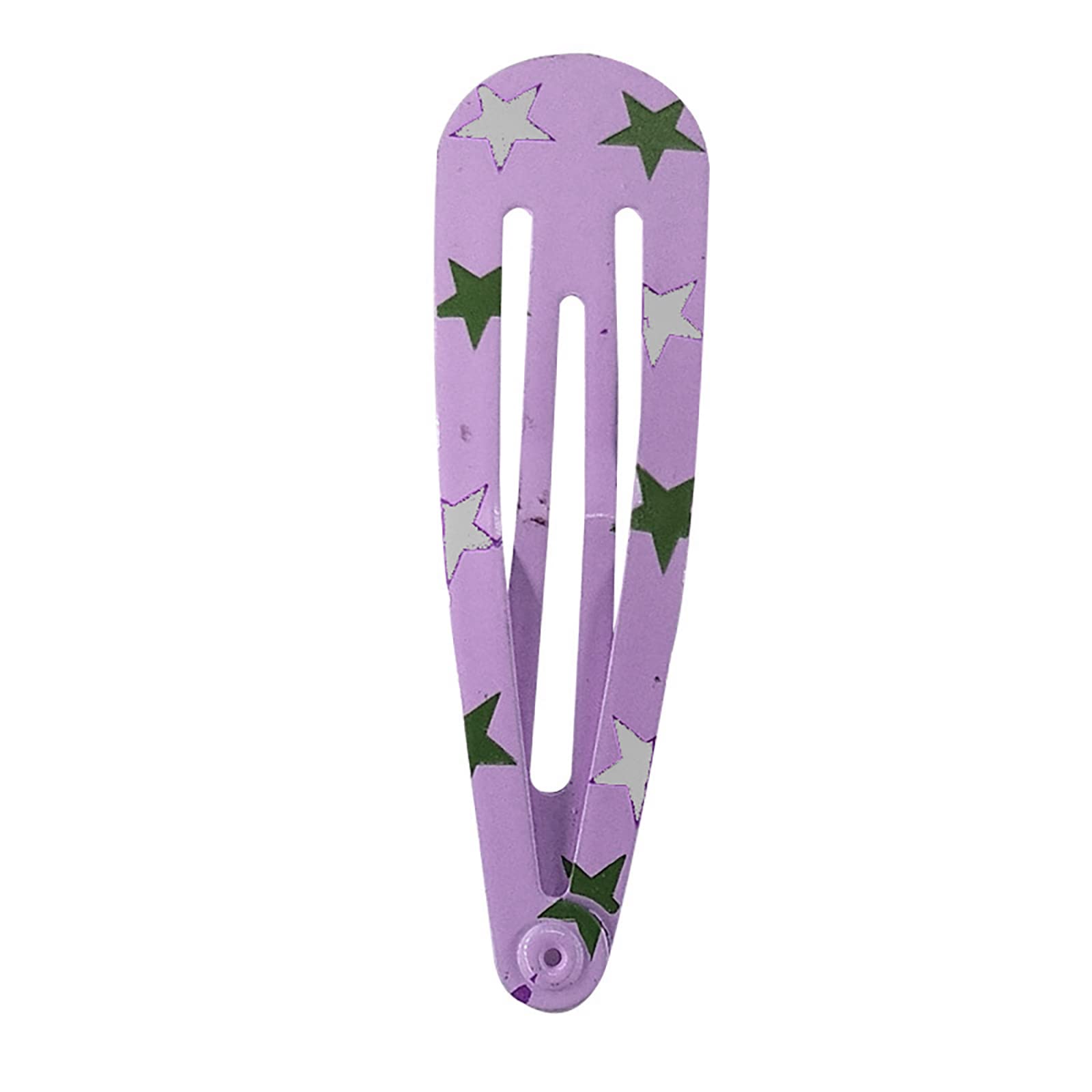 10 PCS 2 Inch Snap Hair Clips - No Slip Metal Barrettes with Cute Stars Pattern for Women, Girls, Kids & Teens | Perfect for School, Parties & Everyday Hairstyles