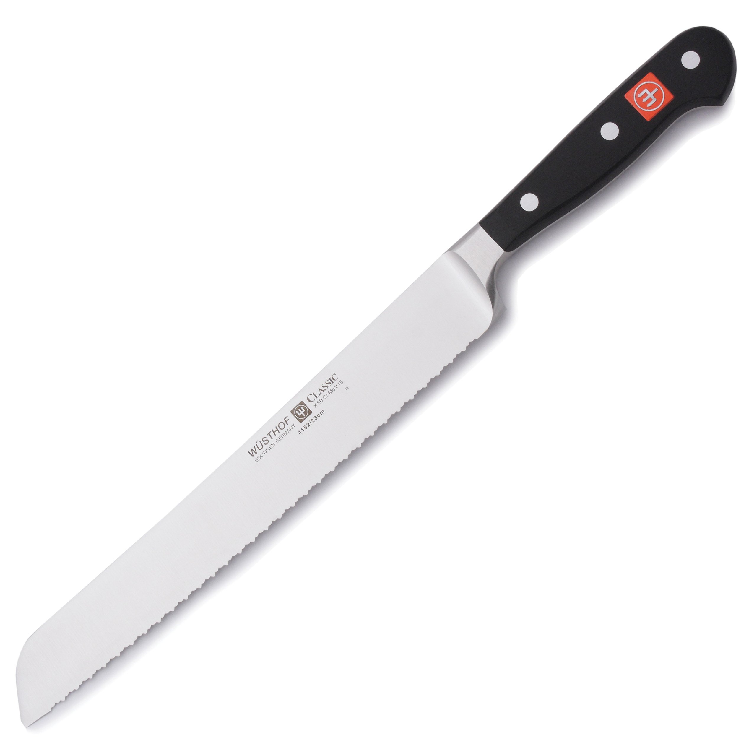 Wusthof Classic 8-Inch Black Stainless Steel Bread Knife - Perfect for Slicing Fresh Bread, Baguettes & Pastries at Home or Bakery