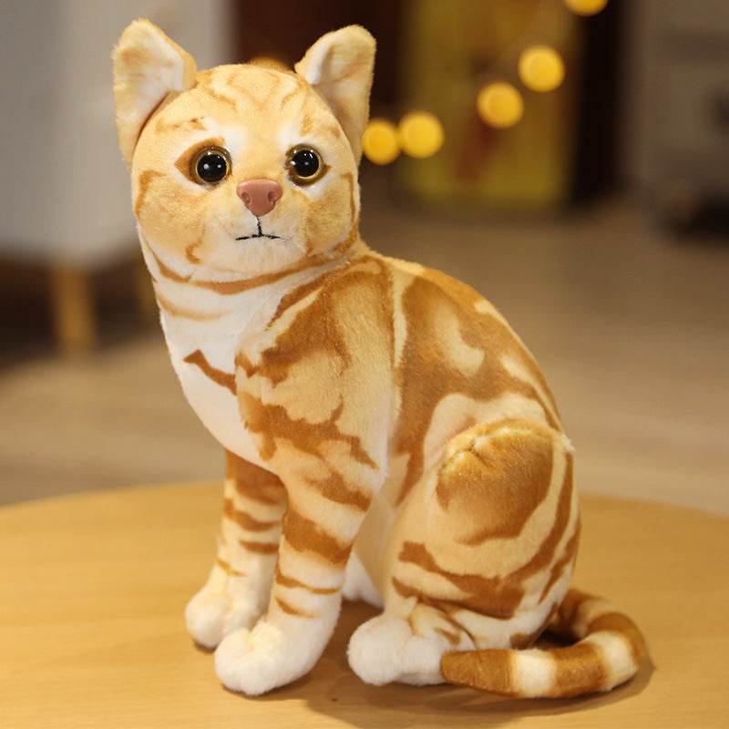Realistic Stuffed Cat Plush Toy - Ultra Soft Cuddly Lifelike Kitten Plush for Kids & Adults - Perfect for Gifts, Home Decor, and Stress Relief