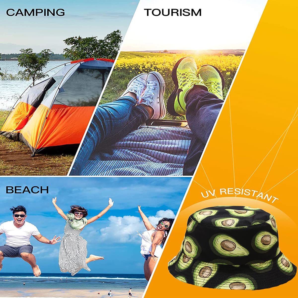 Seven Wolves Women's Reversible Summer Sun Bucket Hat - UPF 50+ UV Protection Wide Brim Fisherman Beach Hat for Travel, Outdoor, Gardening & Vacation