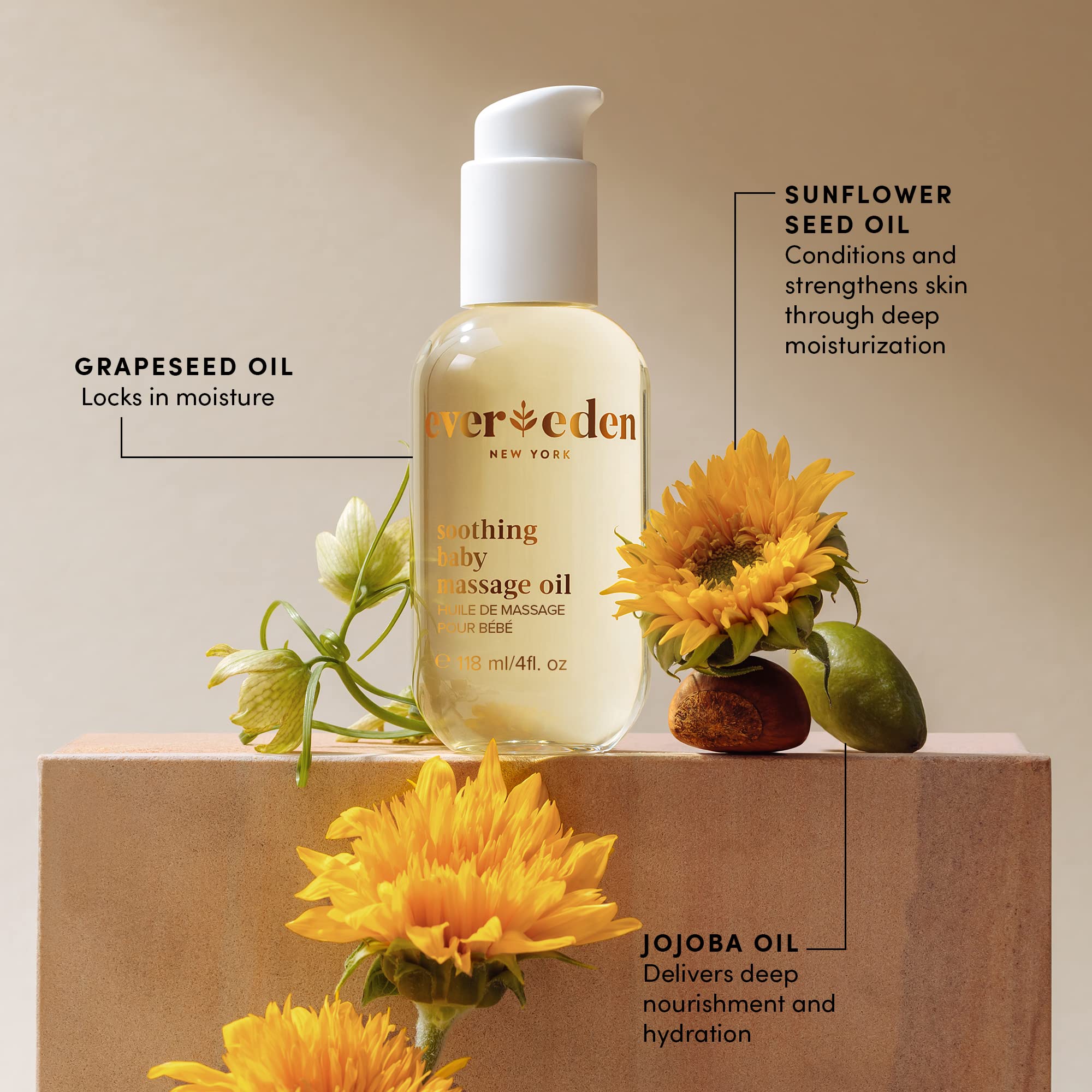 Evereden Baby Bathtime Essentials Trio Set - Fragrance-Free Shampoo & Body Wash, Moisturizing Lotion & Soothing Massage Oil for Newborns & Infants | 8.5oz + 8.5oz + 4oz | Clean, Natural Skincare Bundle for Sensitive Skin | Perfect for Daily Bath Routine, Baby Massage & Hydration Care