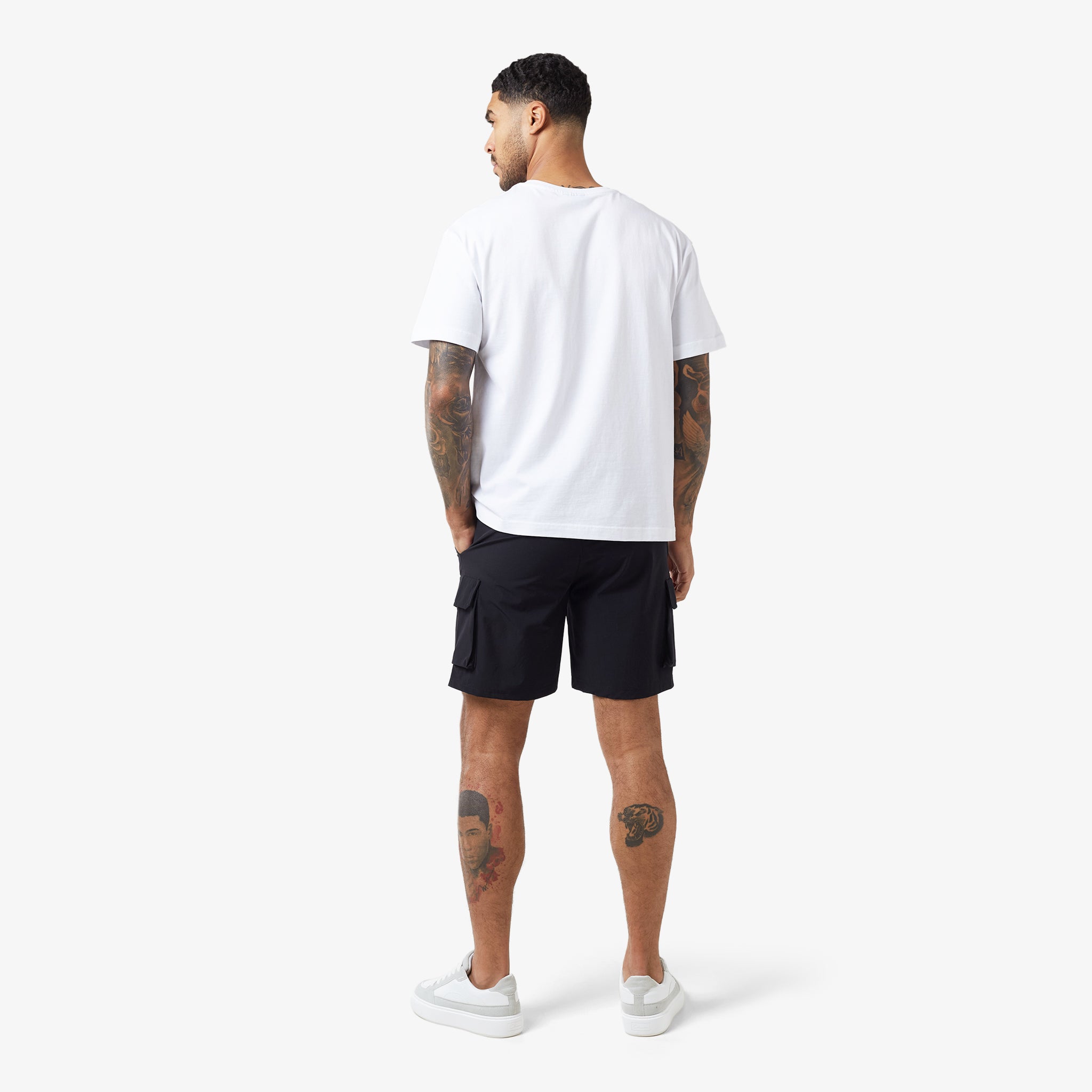 Premium Tech Cargo Shorts for Men - Comfortable Stretch Travel & Workout Shorts with Multiple Pockets | Black | Ideal for Hiking, Gym, Travel & Casual Wear
