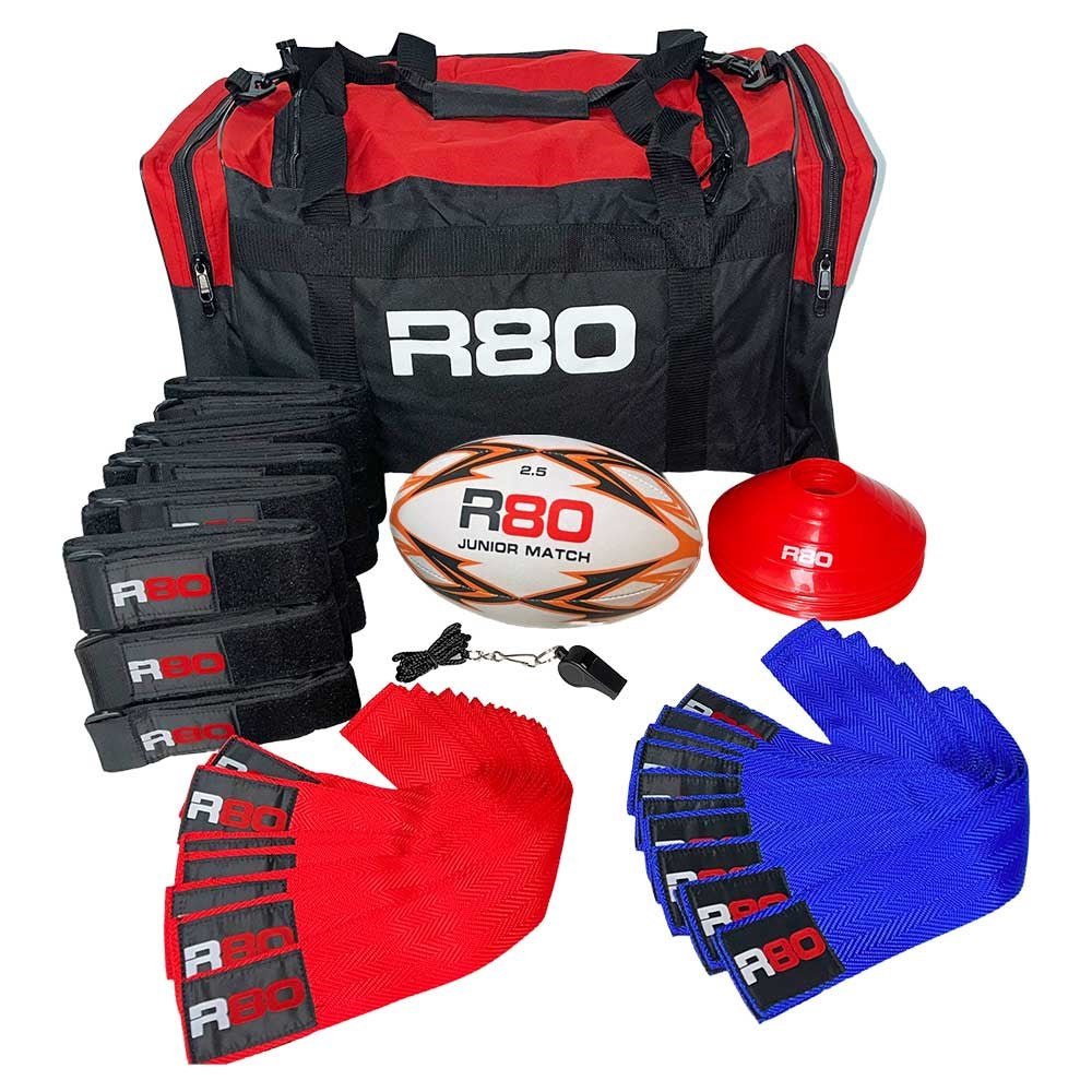 R80 Junior Rippa Rugby Game Sets for 15 Player Teams - Perfect for Youth Rugby Training, School Sports & Team Building Activities