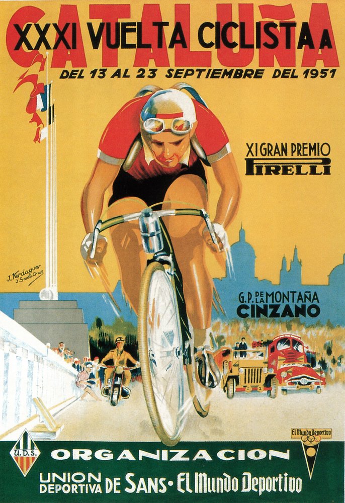 Vintage Bicycle Racing Promotional Poster 24x36 - Signed Art Print, Wall Decor for Home & Office - Perfect for Cycling Enthusiasts & Retro Style Lovers